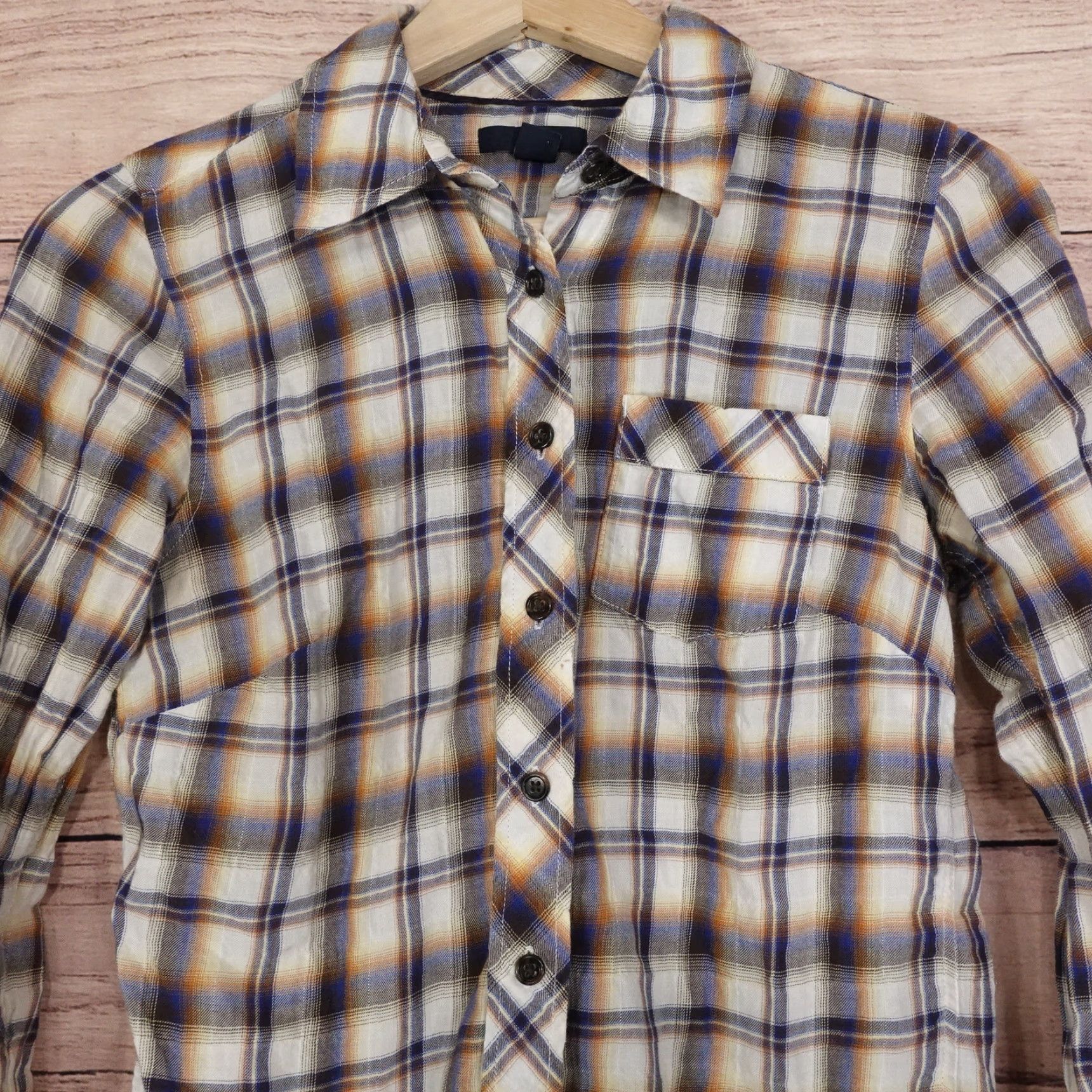 Gap GAP LONG SLEEVE PLAID BUTTON DOWN SHIRT WOMENS SIZE STRETCH S SMALL Size S / US 4 / IT 40 - 2 Thumbnail