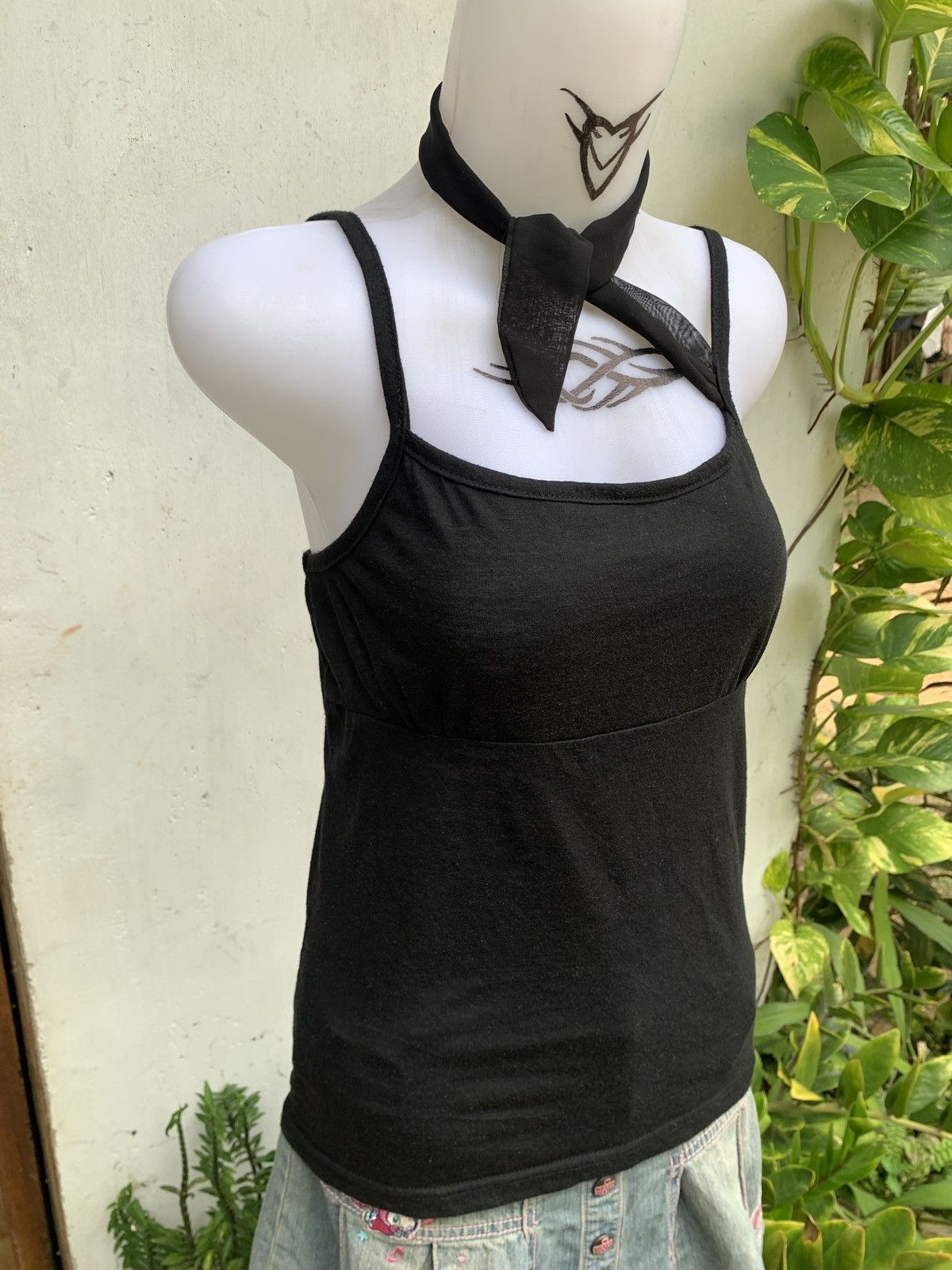 Japanese Brand y2k Lee Prest Japan Extra Neck Tie Black Tank Top Size L / US 10 / IT 46 - 2 Thumbnail