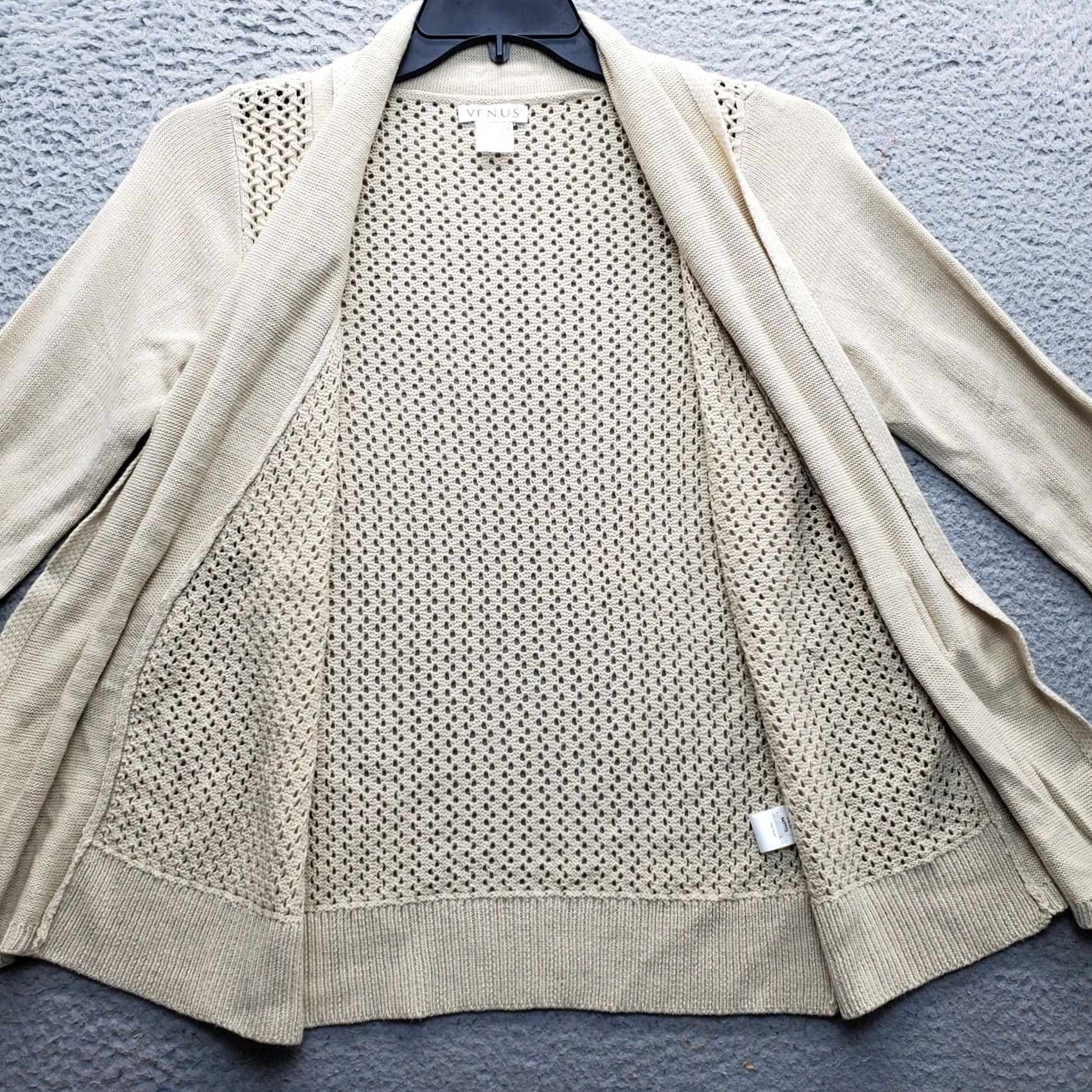 Venus Venus Cardigan Sweater Women S Brown Acrylic Open Knit Cardigan, Open Front, Raglan Sleeve, 100% Acrylic, Knit, Solid, Fall, Winter, Womens Size S Size S / US 4 / IT 40 - 7 Thumbnail