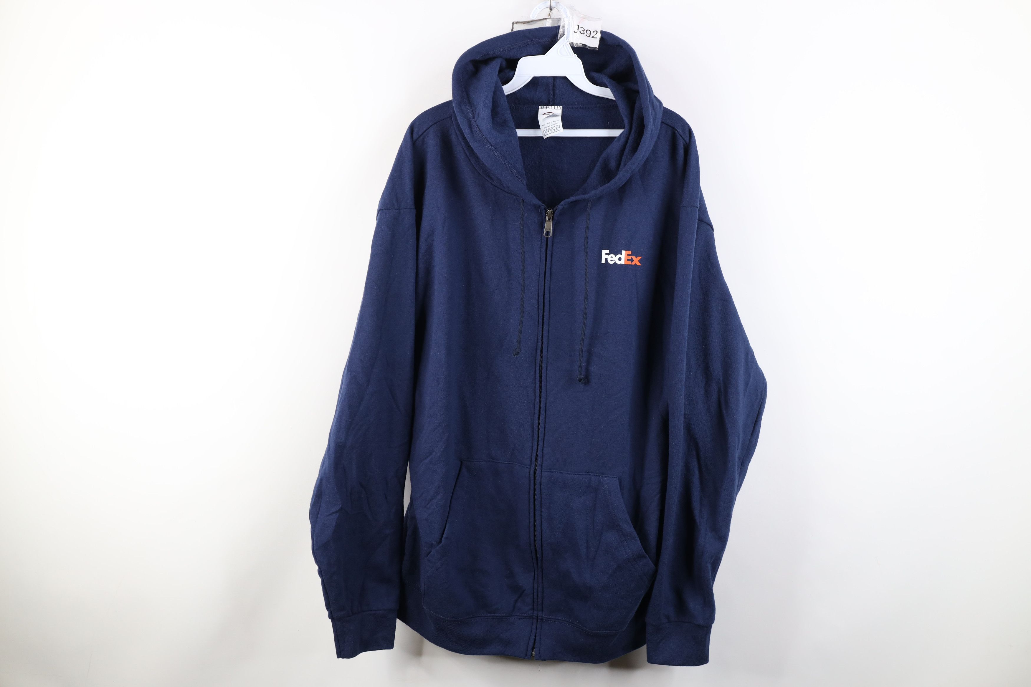 Vintage Vintage Y2K Spell FedEx Shipping Full Zip Hoodie Navy Blue Size US L / EU 52-54 / 3 - 1 Thumbnail