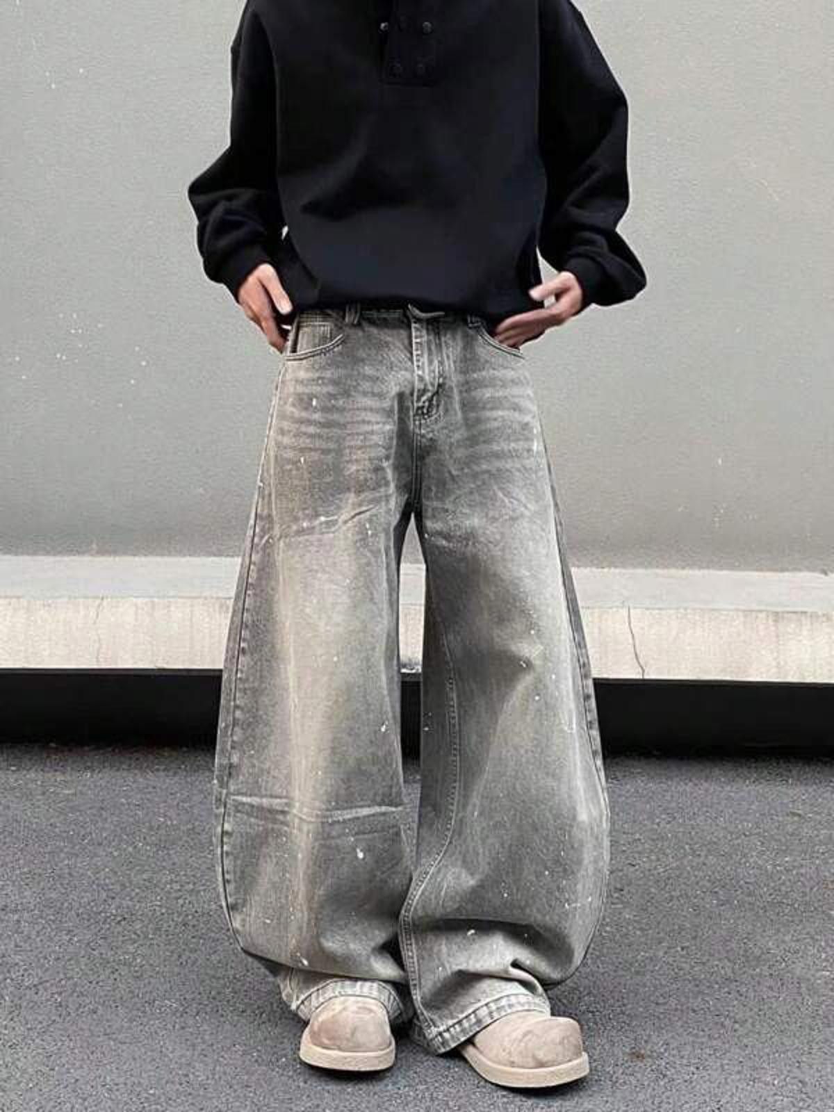 Japanese Brand Distressed Baggu Wide Leg Jeans Size US 32 / EU 48 - 4 Thumbnail