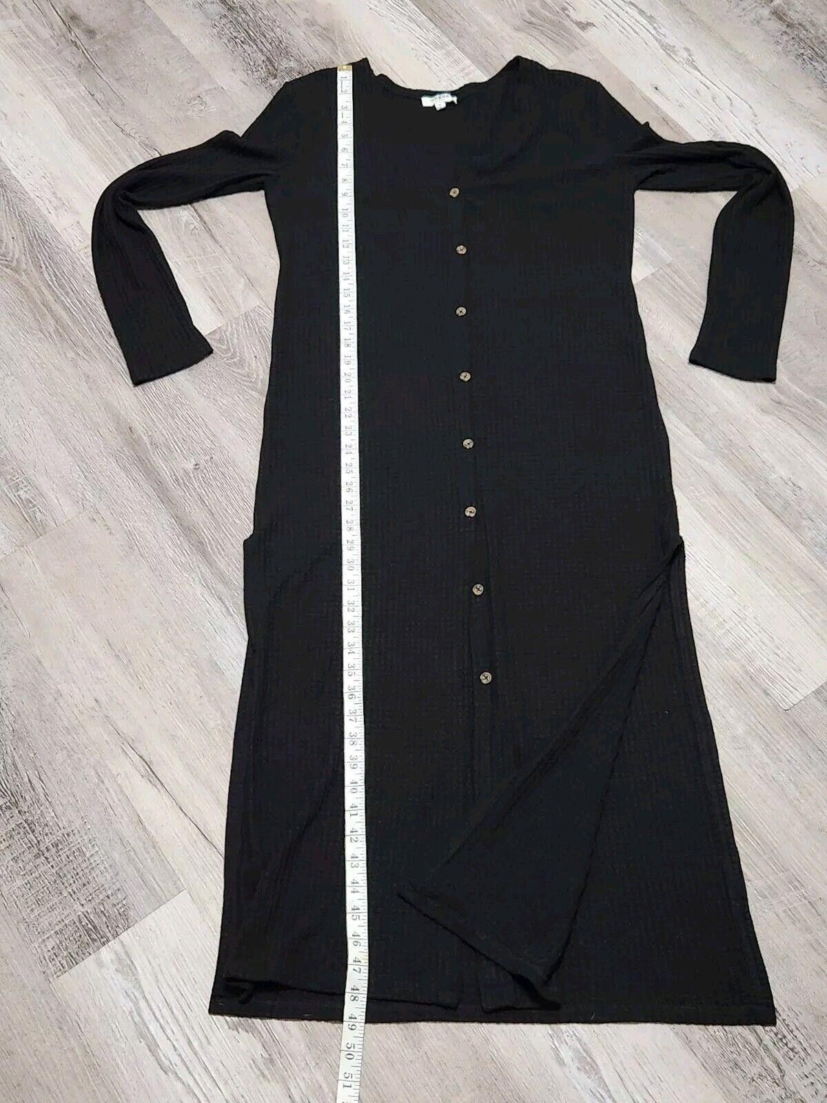 Designer Umgee Sweater Dress Medium V Neck Button Down waffle Size M / US 6-8 / IT 42-44 - 6 Thumbnail