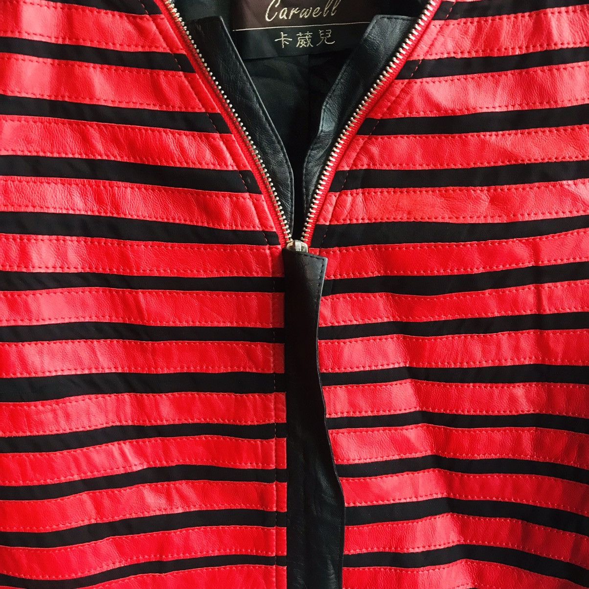 If Six Was Nine × Japanese Brand Japanese Horizontal Strips Leather Jacket Size M / US 6-8 / IT 42-44 - 4 Thumbnail