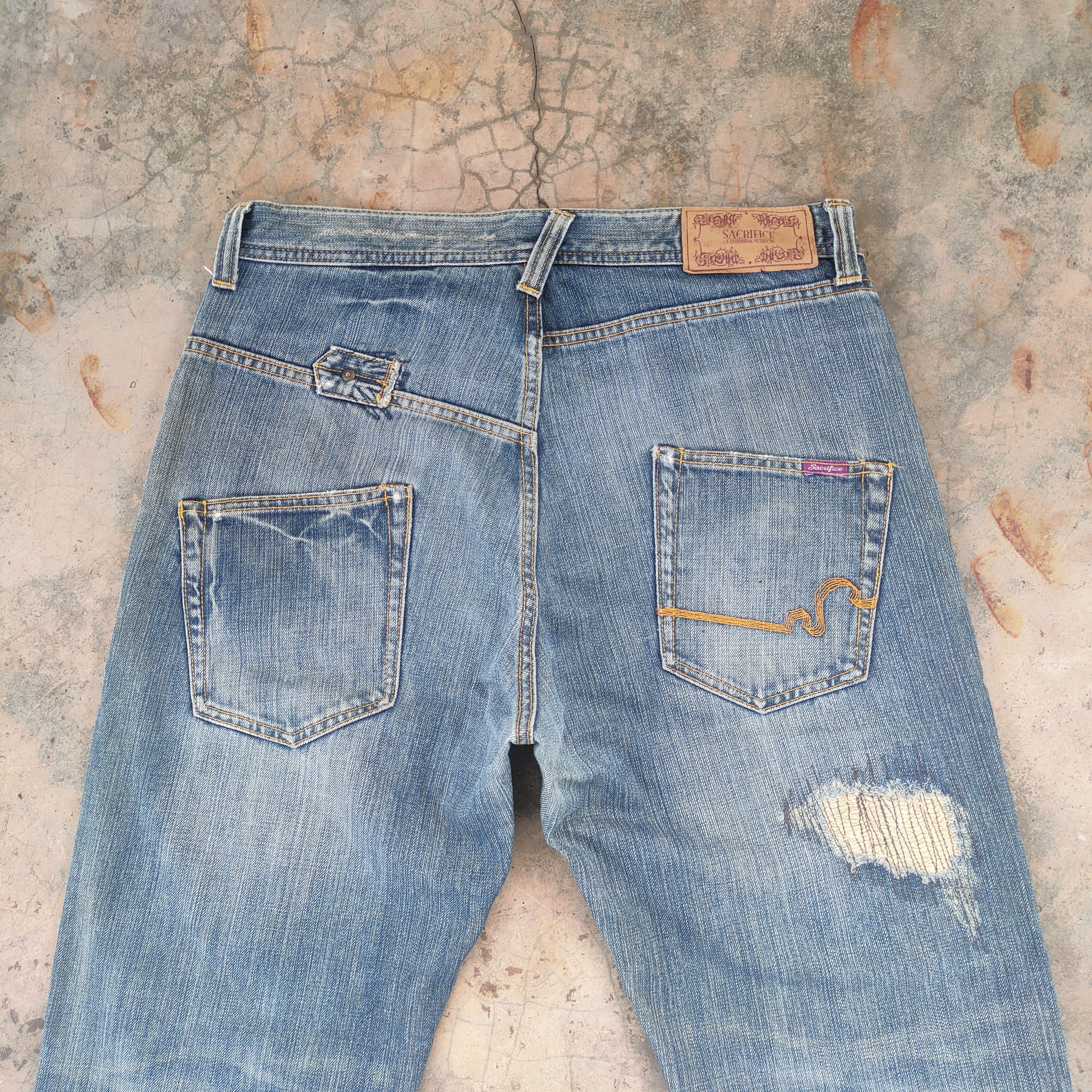 Japanese Brand # VINTAGE JAPANESE FADED DISTRESSED JEAN DENIM PANTS Size US 34 / EU 50 - 10 Thumbnail