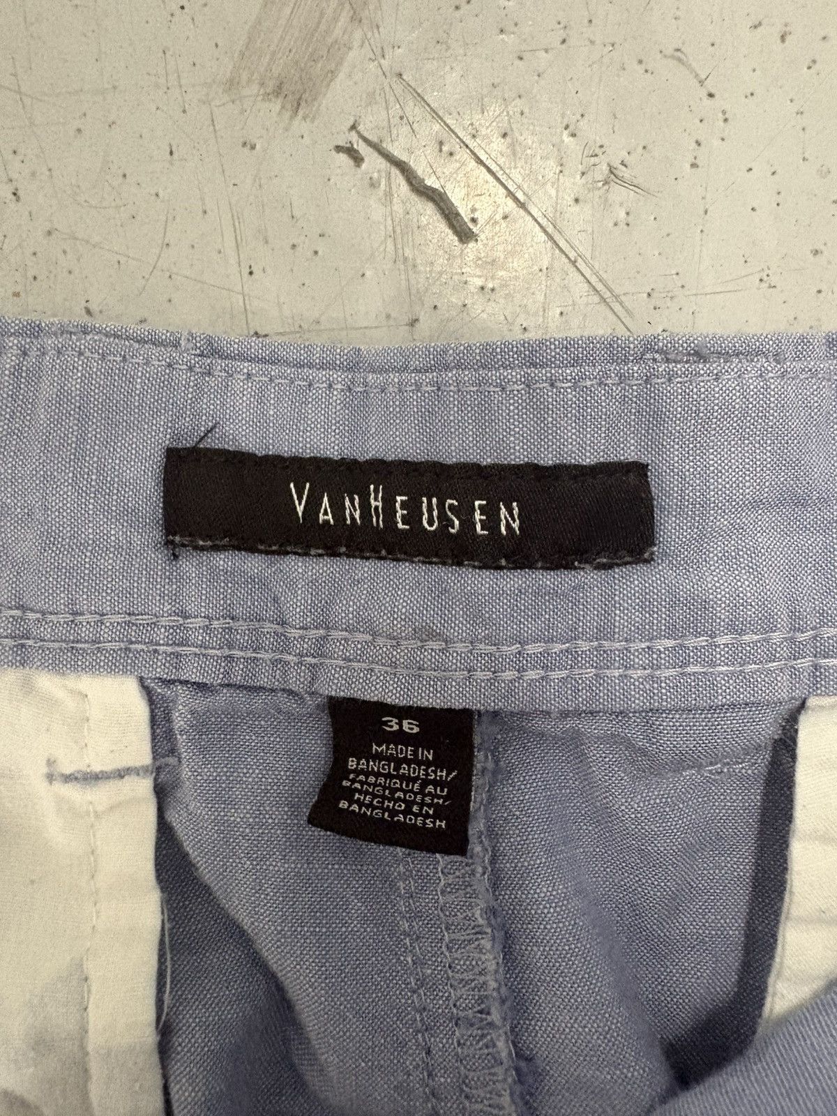 Van Heusen Van Heusen Men's Chino Shorts Light Blue Linen Flat Front Size US 36 / EU 52 - 5 Thumbnail