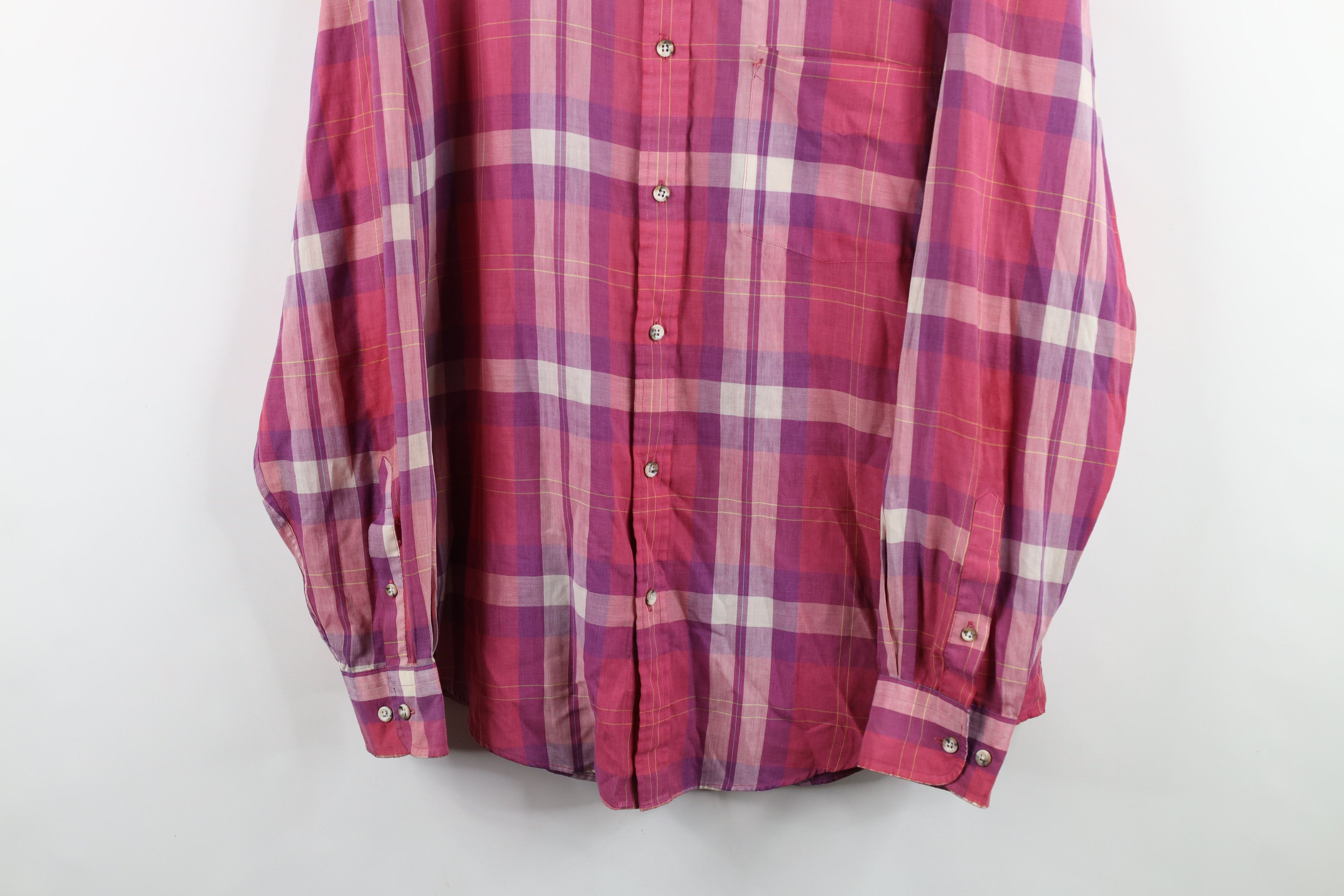 Vintage Vintage 90s Streetwear Thin Collared Button Down Shirt Plaid Size US L / EU 52-54 / 3 - 3 Thumbnail
