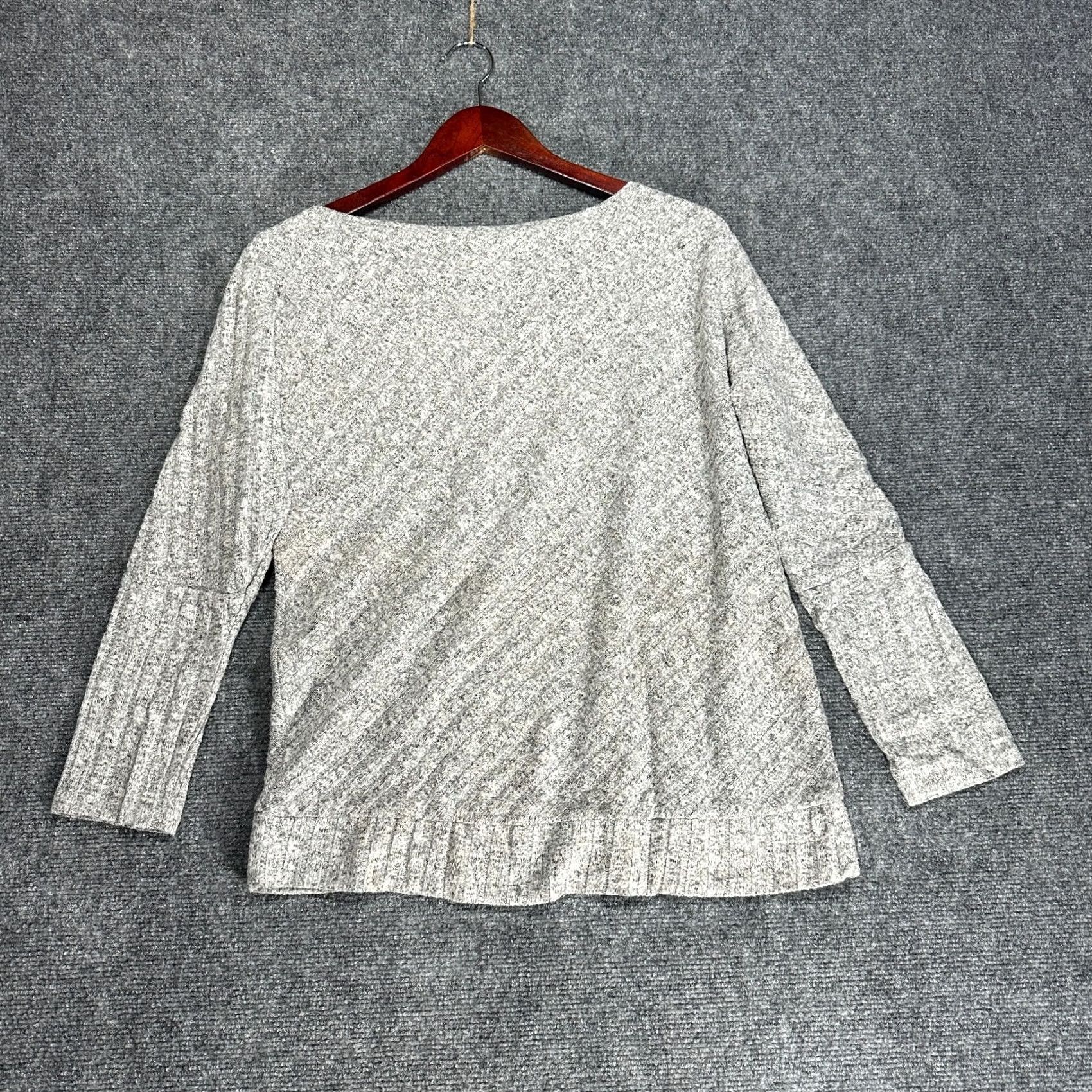 Juicy Couture Juicy Couture Sweater Womens M Gray Knit 3/4 Sleeve Boxy Lagenlook Pullover Cardigan Knitwear Ribbed Hem Regular Fit Size M / US 6-8 / IT 42-44 - 6 Thumbnail