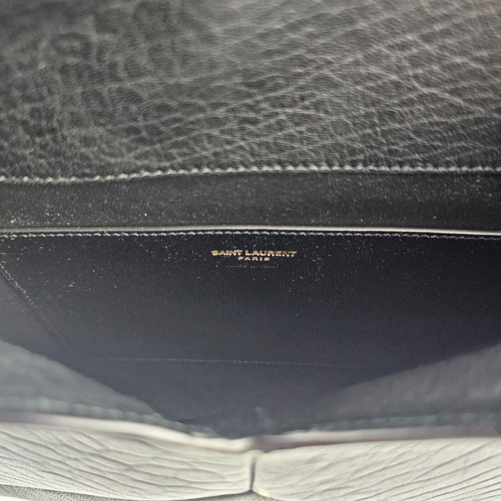 Saint Laurent Paris SAINT LAURENT Cassandre Large Black Leather Envelope Pouch B Size ONE SIZE - 9 Thumbnail