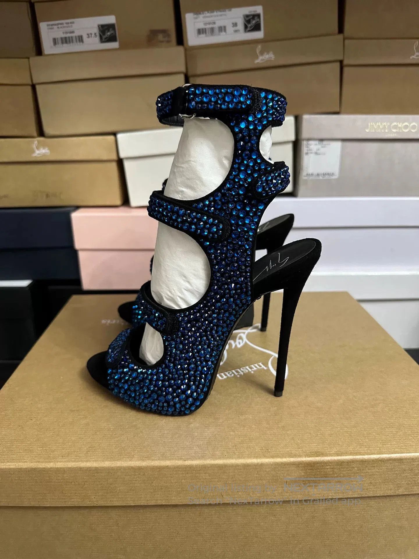 Giuseppe Zanotti Giuseppe Zanotti Blue Crystal Shoes 37. Size US 6 / IT 36 - 2 Thumbnail