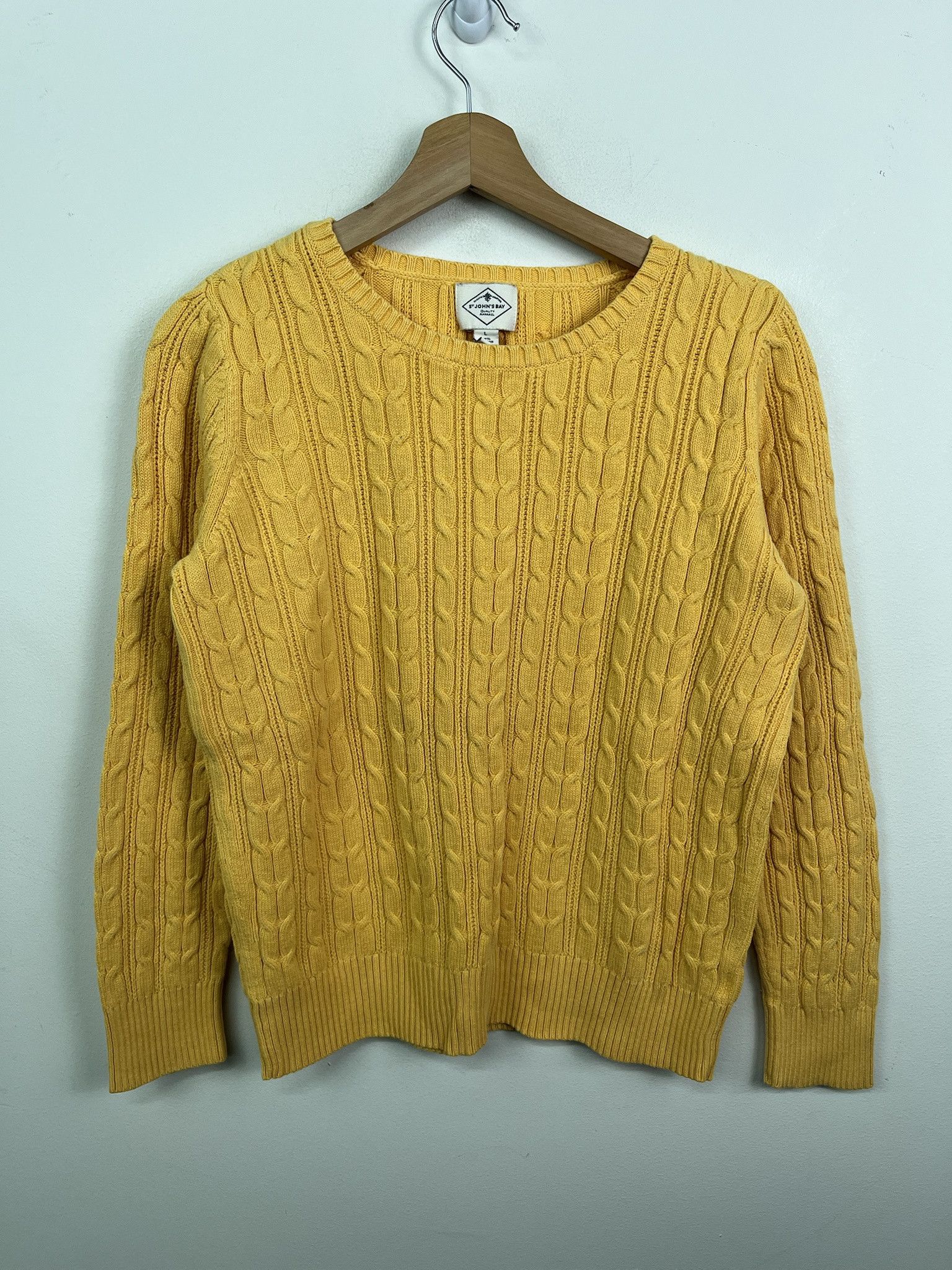 Other Vintage Yellow Cableknit Sweater Yellow Rope Knit Sweater Size S Size US S / EU 44-46 / 1 - 1 Thumbnail