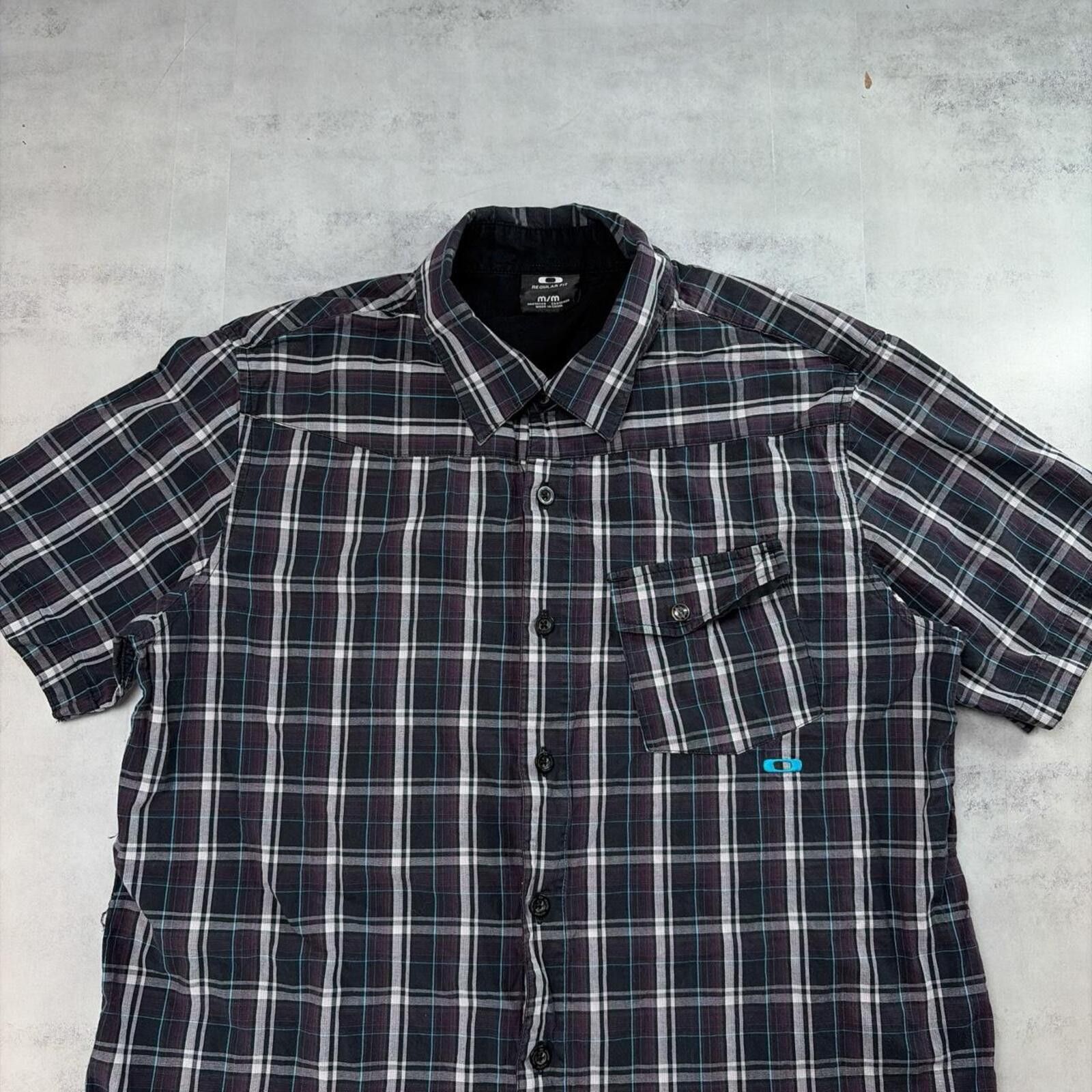 Oakley Y2K Black Oakley Grunge Skater Plaid Button Up Shirt Size US M / EU 48-50 / 2 - 2 Thumbnail