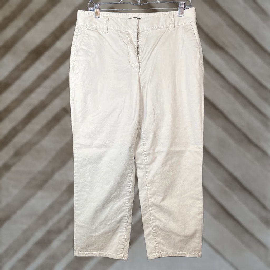 Ann Taylor Ann Taylor Pants Khakis Tan Cropped Capris Workwear Stretch 8 Women’s Regular 32 Inseam 24 Inseam Straight Twill Spandex Cotton Size 24" / US 00 / IT 34 - 1 Thumbnail