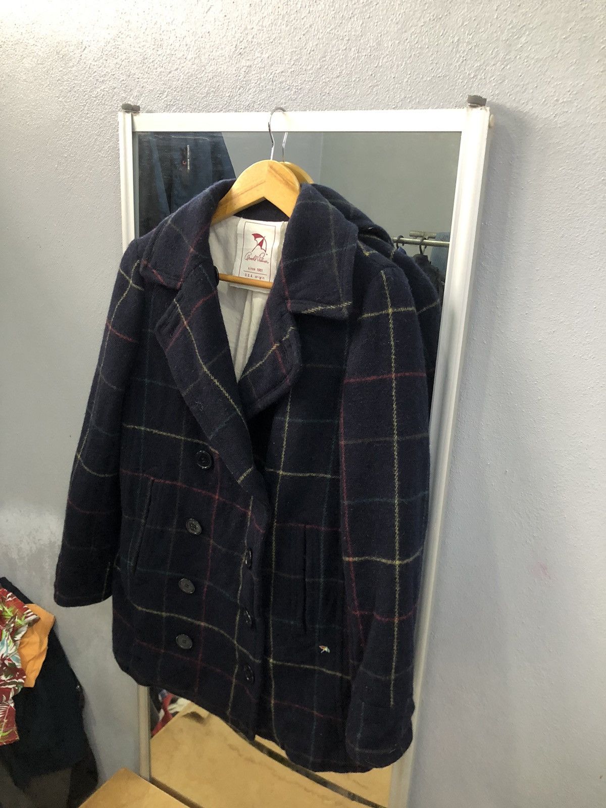 Japanese Brand Arnold Palmer Japan Wool Check Peacoat Women’s 90s Size S / US 4 / IT 40 - 2 Thumbnail