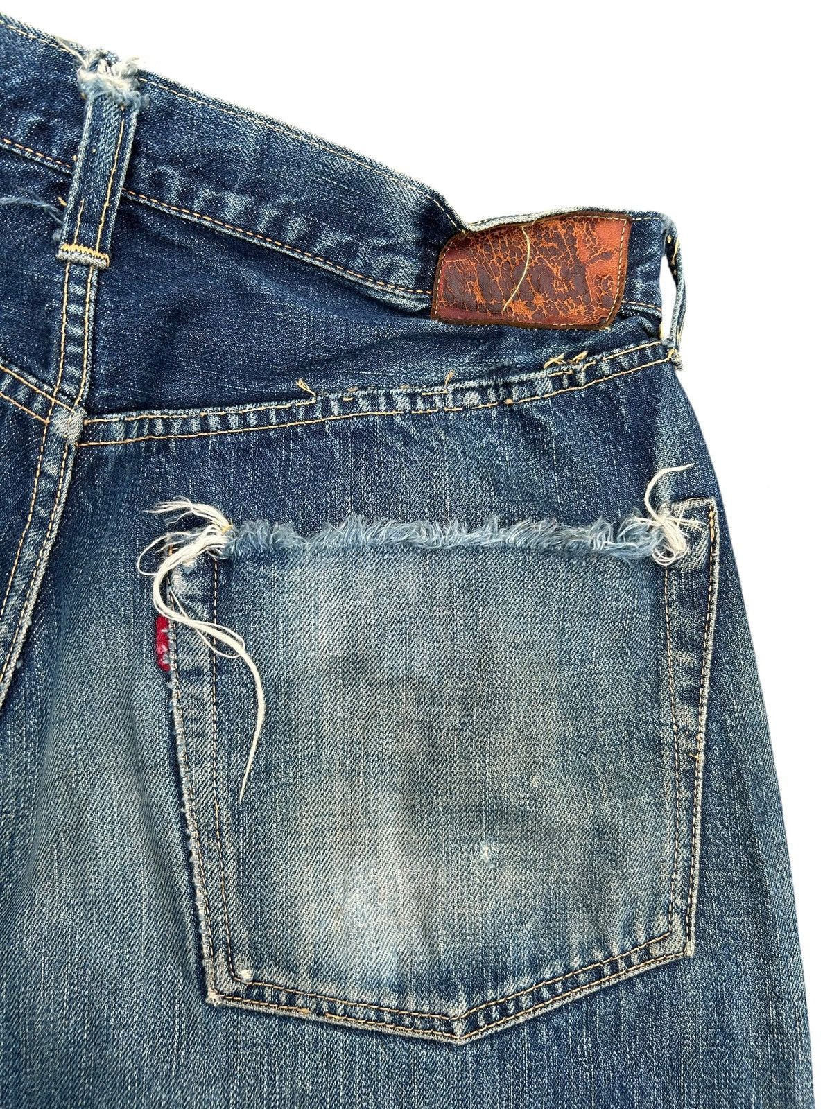 Kapital Vintage Full Count Selvedge Thrashed Denim Jeans Size US 31 - 16 Thumbnail