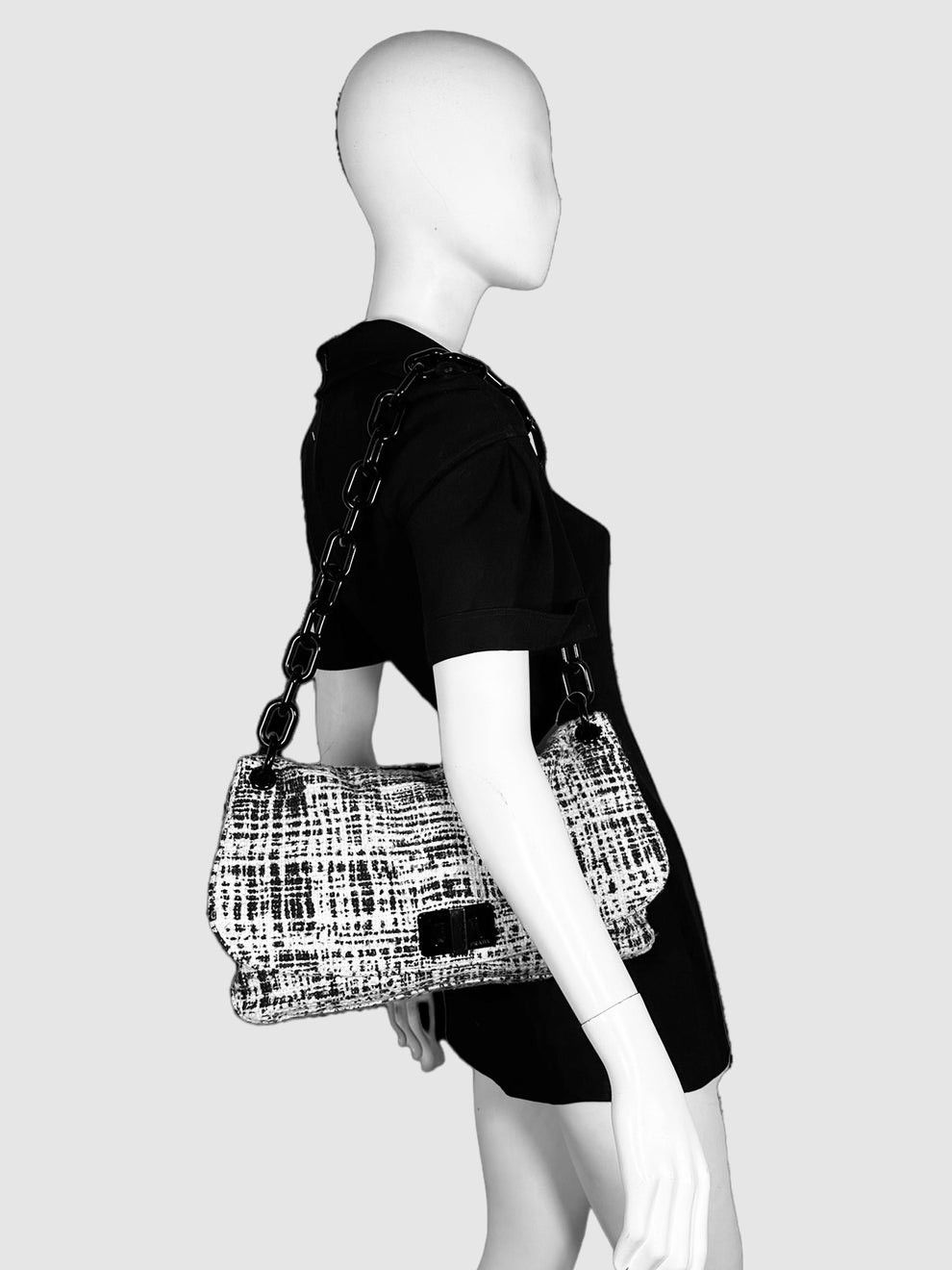 Prada Authentic PRADA Printed Tweed Turnlock Flap Bag Size ONE SIZE - 18 Thumbnail