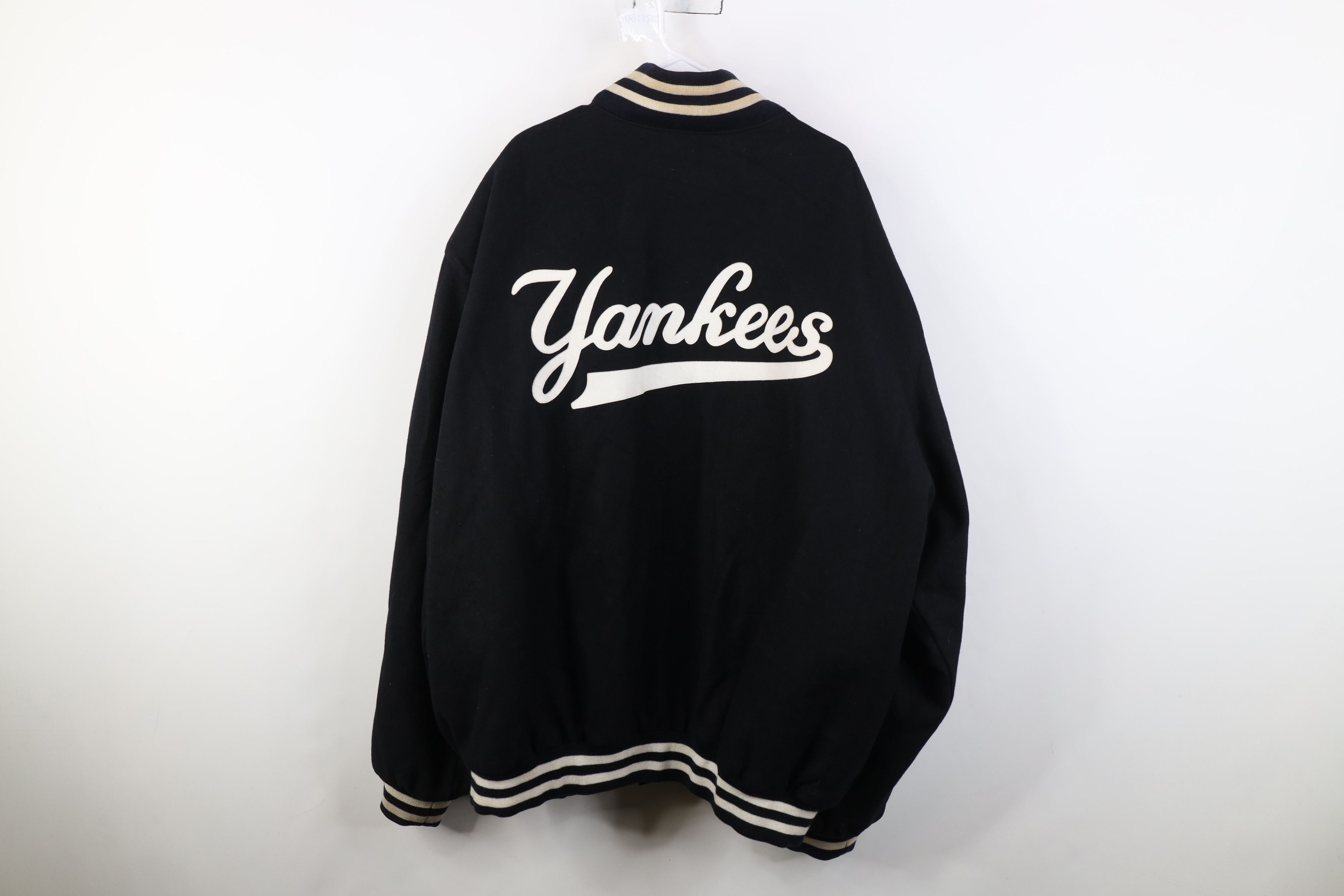 Vintage Vintage 90s JH Design Yankees Baseball Varsity Jacket Black Size US XXL / EU 58 / 5 - 16 Thumbnail