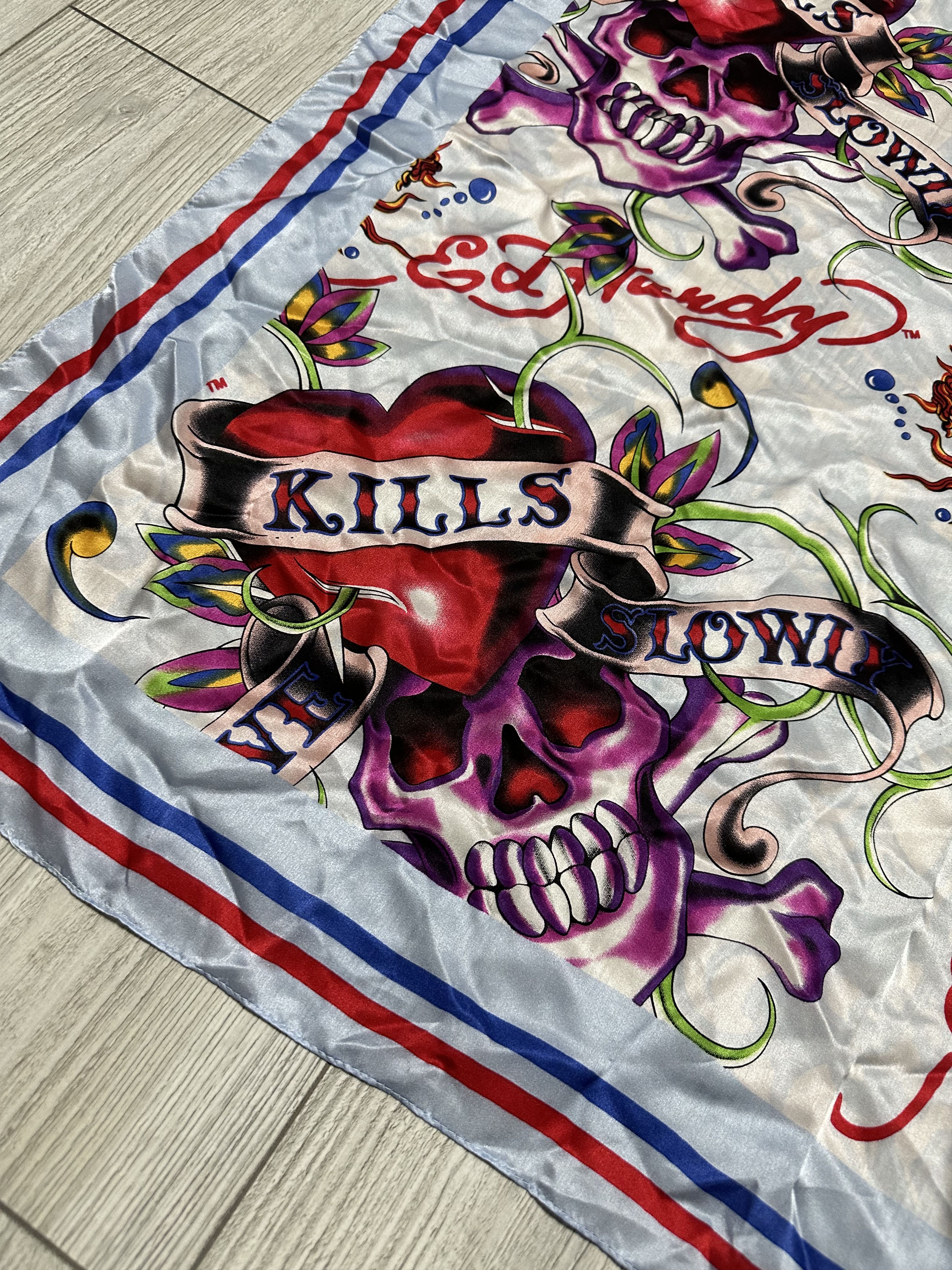 Ed Hardy Ed Hardy Christian Audigier Square Scarf Skull Tattoo 84 cm Size ONE SIZE - 5 Thumbnail