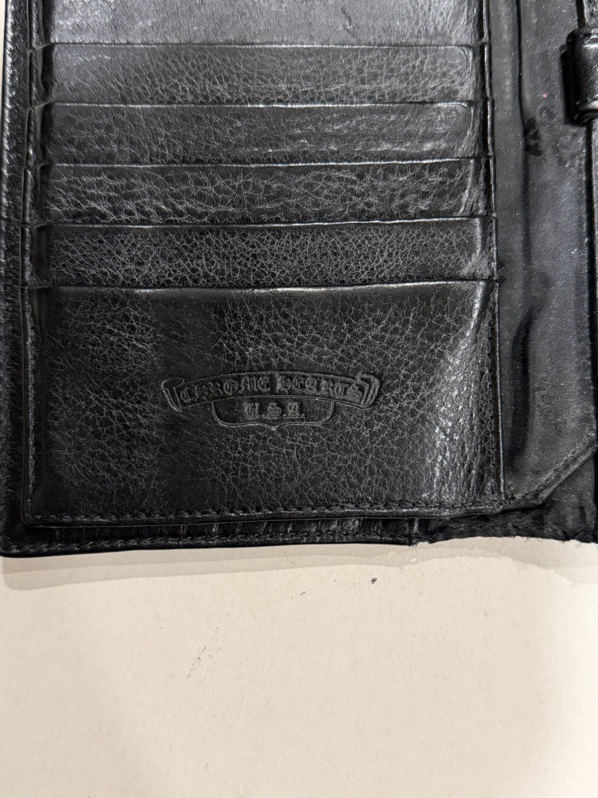 Chrome Hearts Chrome Hearts Wave Wallet Silver Cross Balls Black Leather Size ONE SIZE - 8 Thumbnail