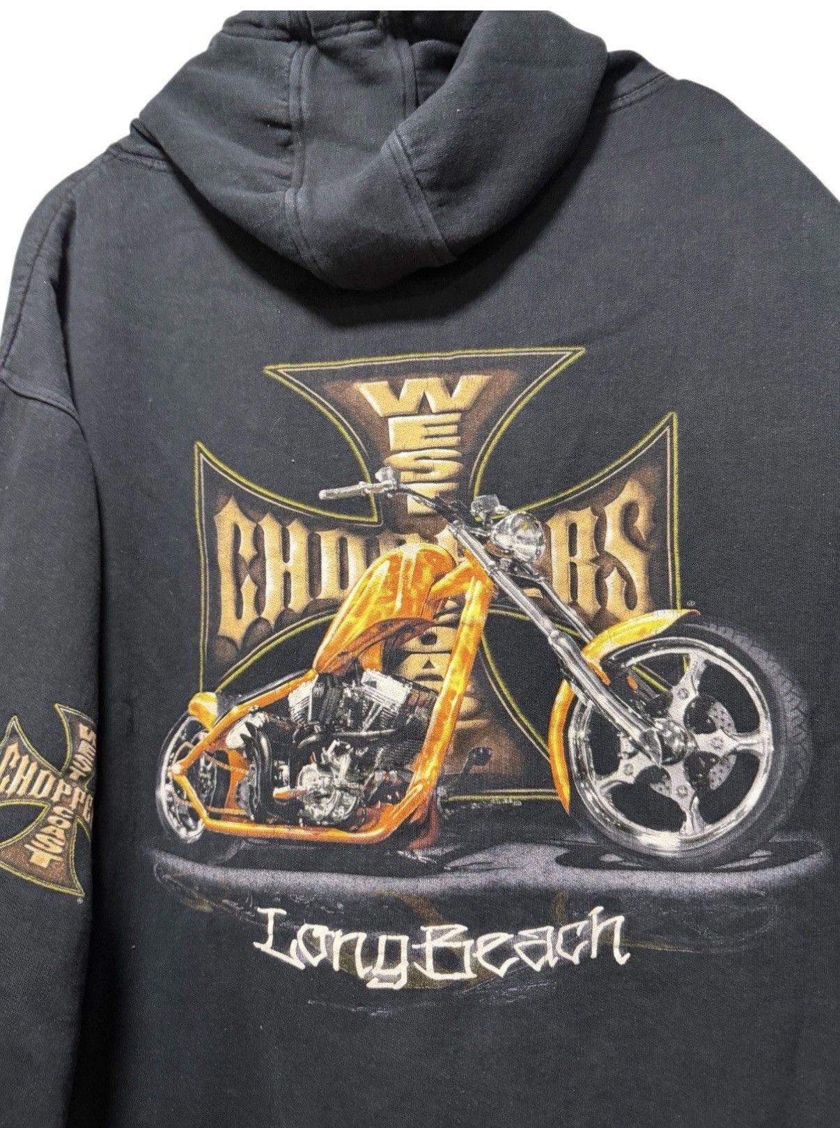 West Coast Choppers Vintage Y2K West Coast Choppers Iron Cross Hoodie Boxy Cropd Size US XL / EU 56 / 4 - 10 Thumbnail