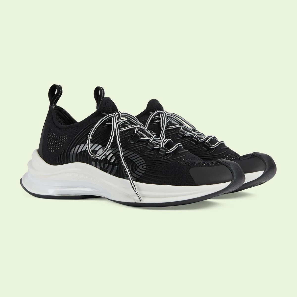 Gucci o1s1wg110125 Run Low-Top Sneakers in Black Size US 5 / EU 37 - 2 Thumbnail