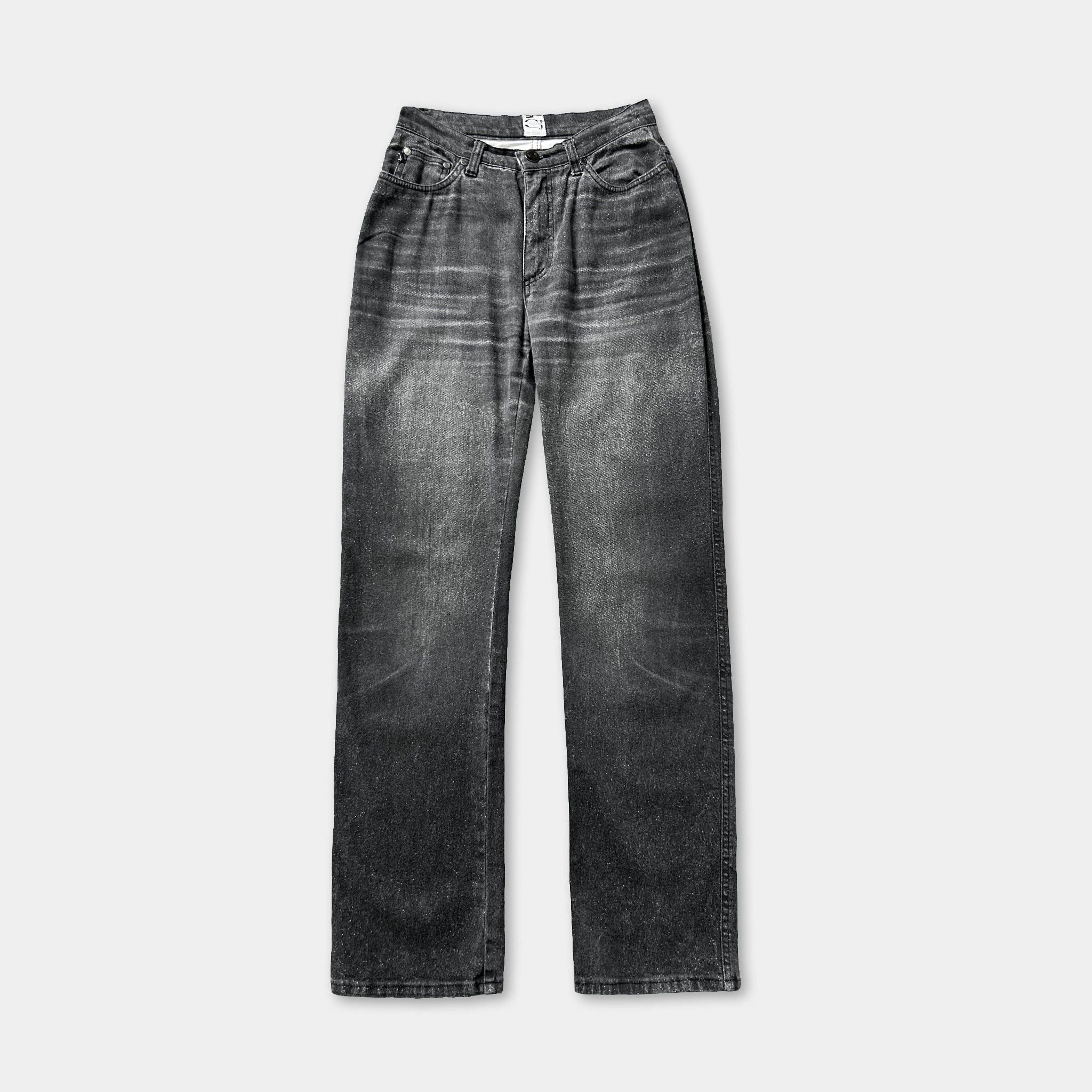 Just Cavalli Just Cavalli 2000's Shiny Grey Denim Jeans Size US 27 - 1 Thumbnail