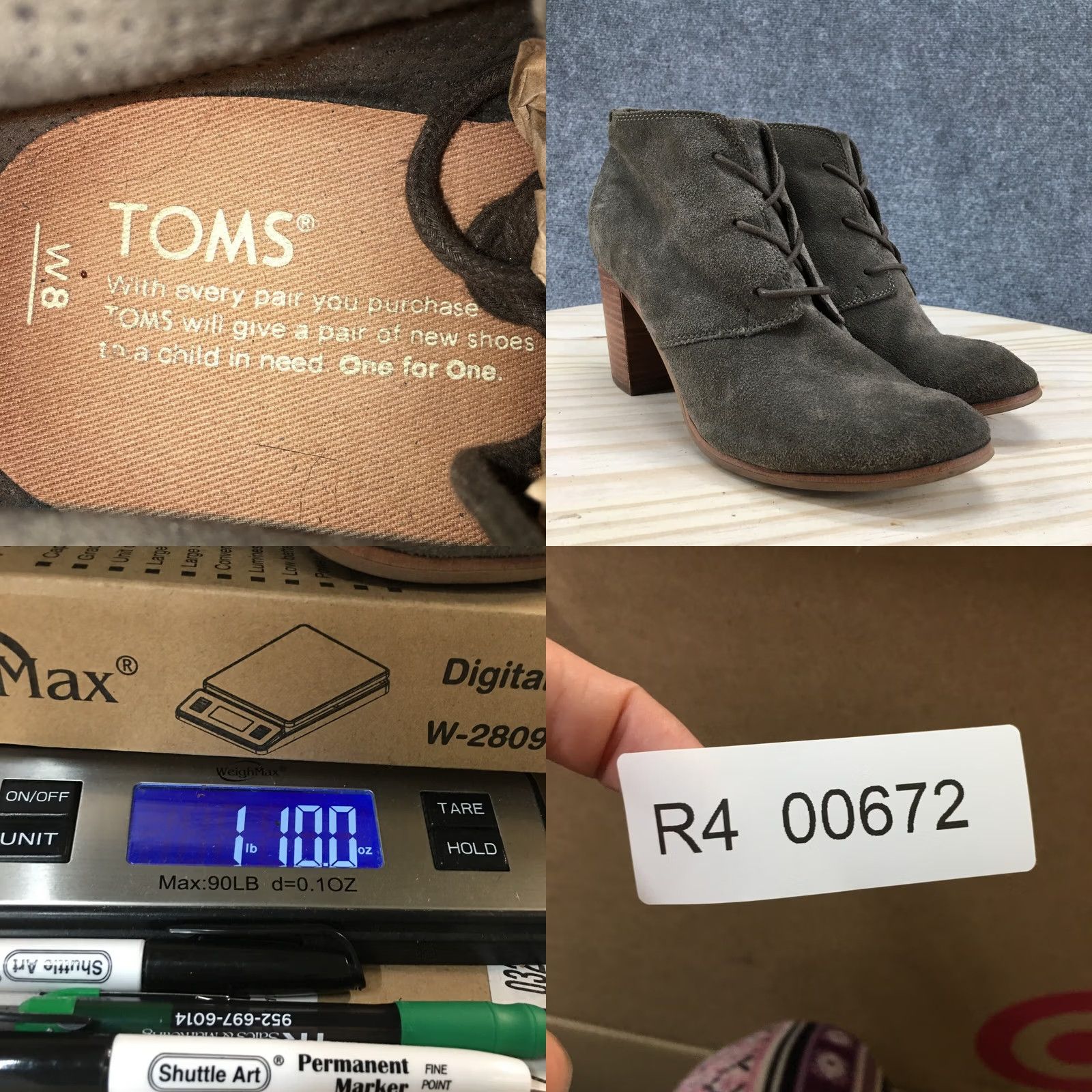 Toms TOMS Lunata Bootie Womens 8 Desert Lace Up Green Suede Heel 3 in Boots Shoes Size US 8 / IT 38 - 10 Thumbnail
