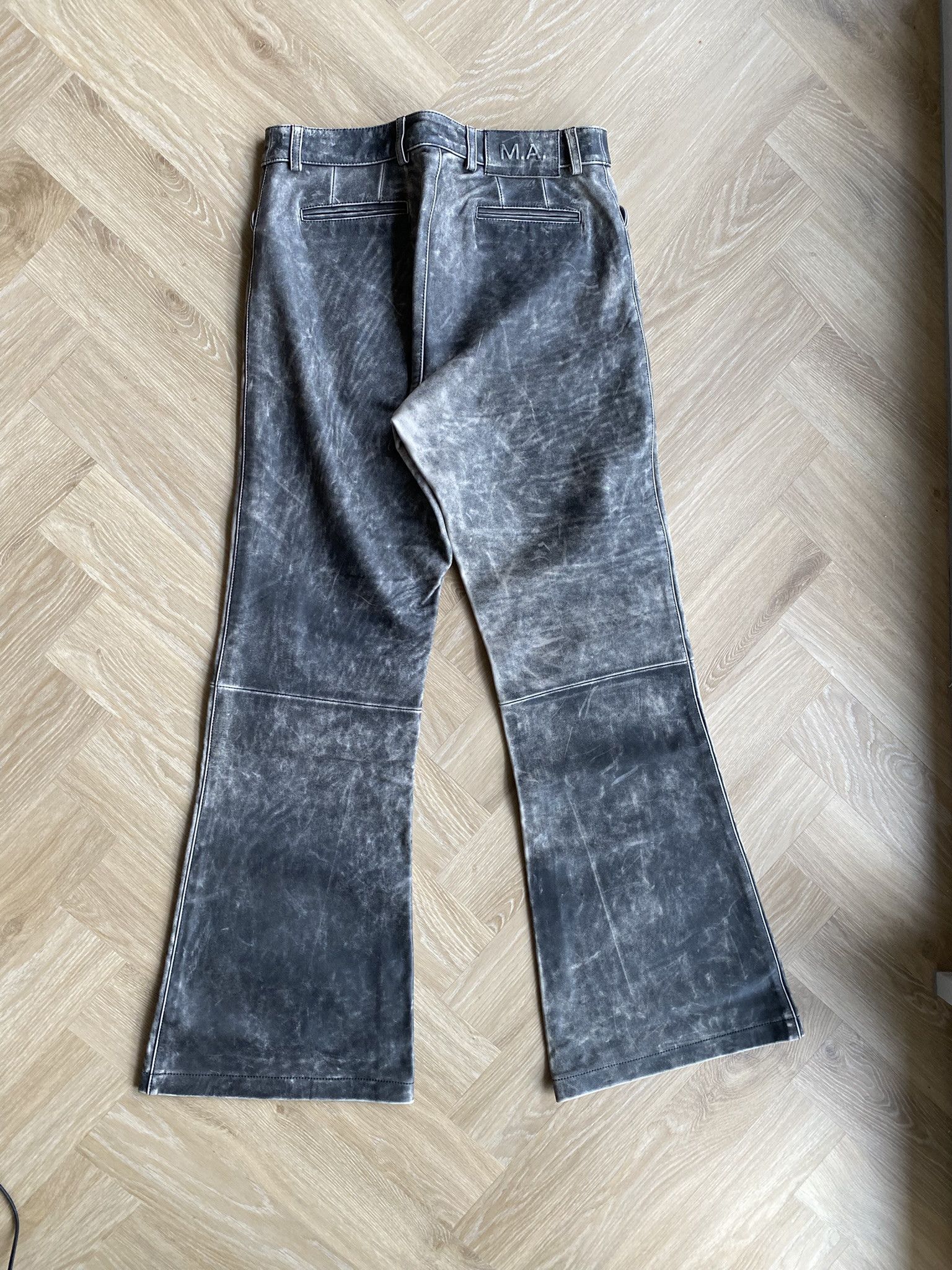 Martin Asbjorn $1035 - Distressed Leather - Flared Trousers Size US 30 / EU 46 - 5 Thumbnail