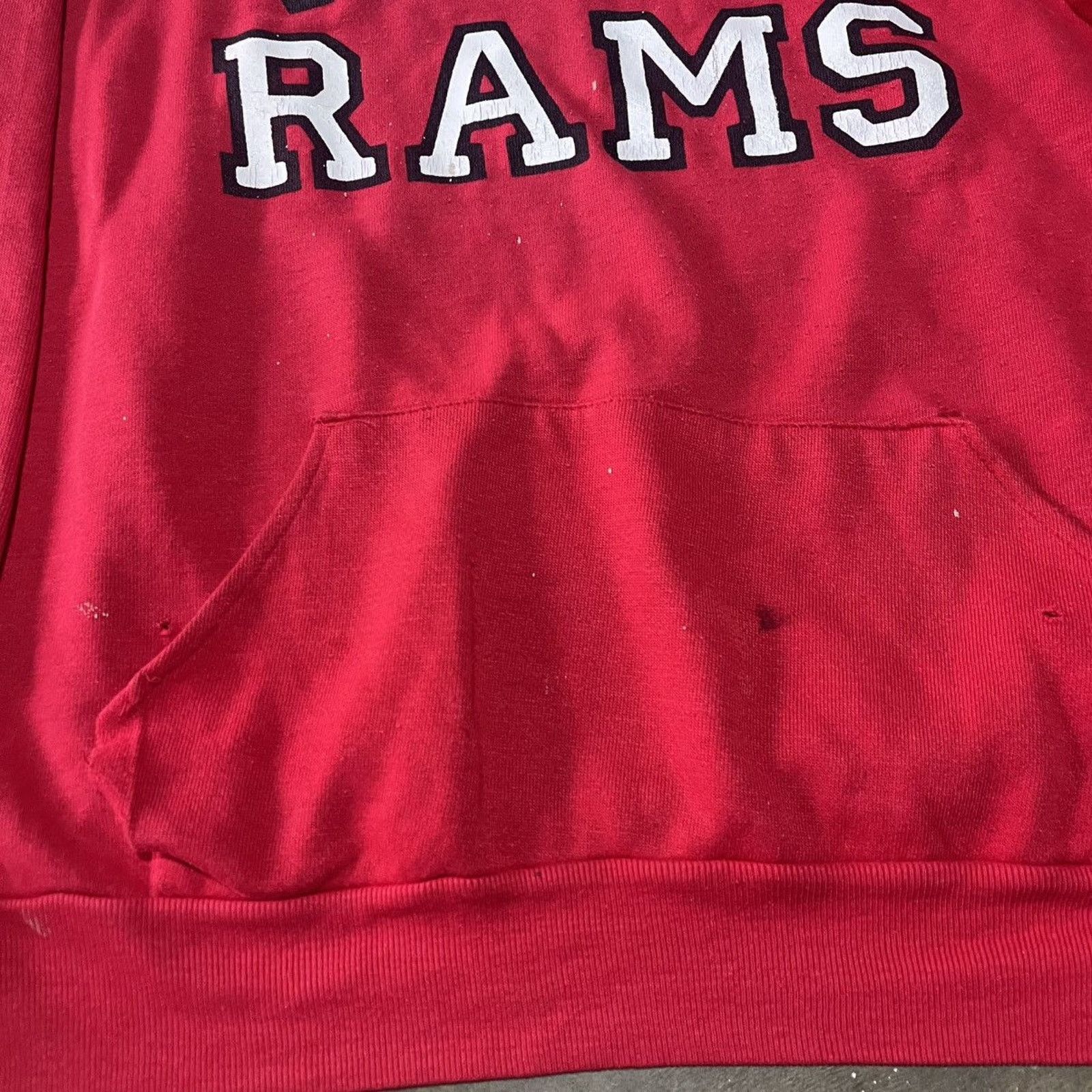 Vintage Vintage 70s Winston Salem State University Red Hoodie Size US L / EU 52-54 / 3 - 3 Thumbnail