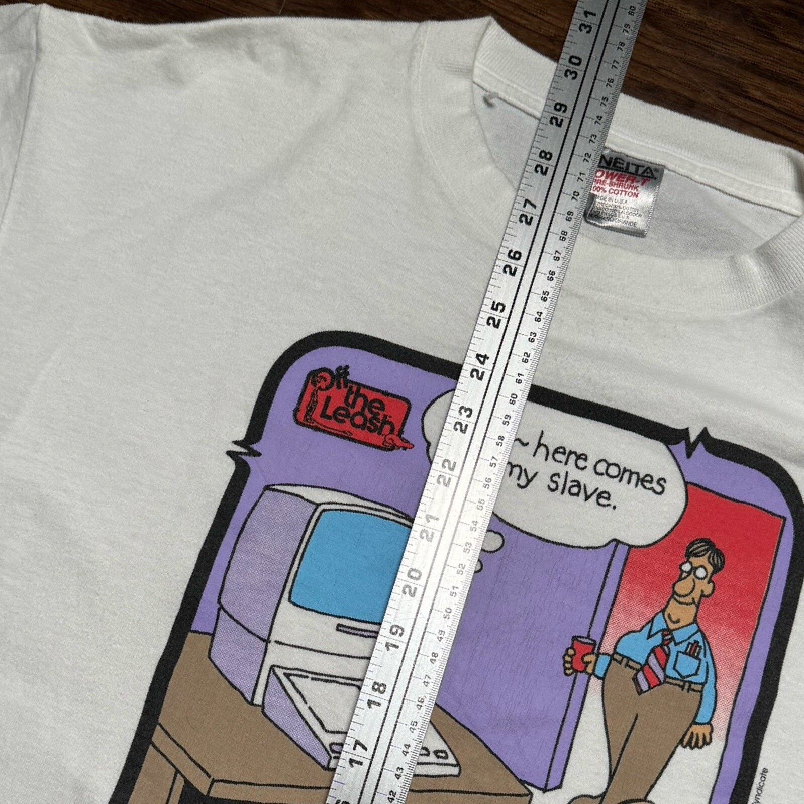 Gildan Vintage Comic Computer Here Comes My Slave T Shirt Sz XL Size US XL / EU 56 / 4 - 4 Thumbnail