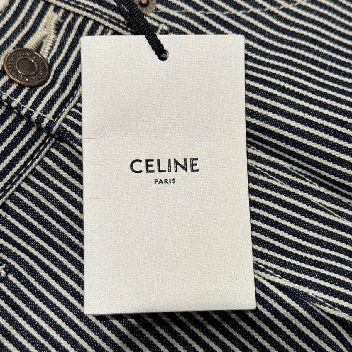 Celine SS20 Hedi Slimane Celine Serge Hickory Stripe Denim Jeans Size US 26 / EU 42 - 7 Thumbnail