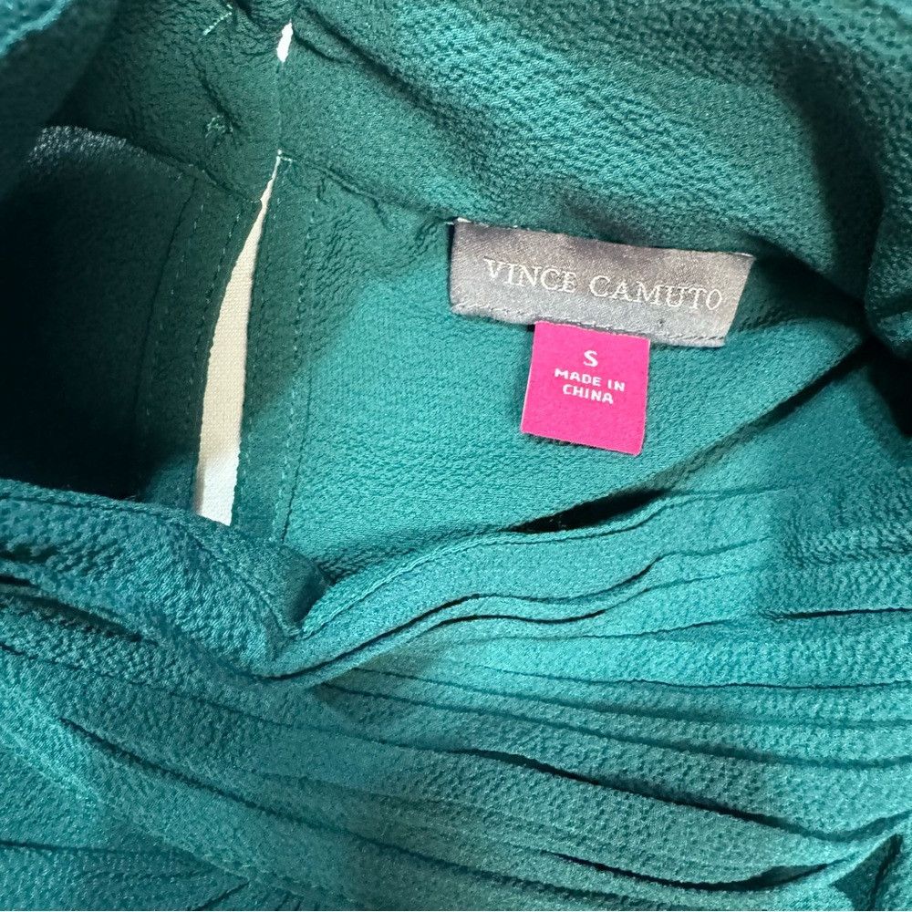 Vince Camuto NWT New $99 Vince Camuto High Neck Ruffle Sleeve Green Blou Size S / US 4 / IT 40 - 6 Thumbnail