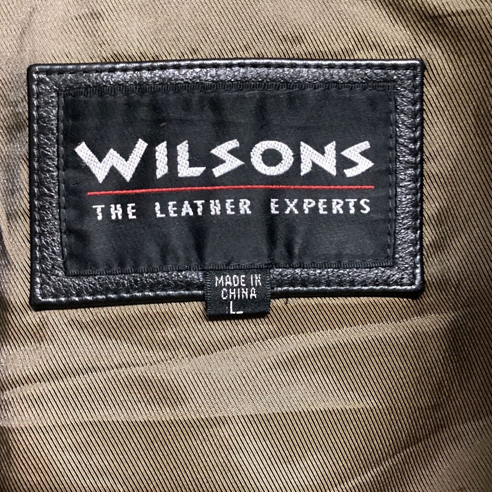 Vintage VTG Wilsons Leather Bomber Jacket Mens Black Long Sleeve Size L Size US L / EU 52-54 / 3 - 3 Thumbnail