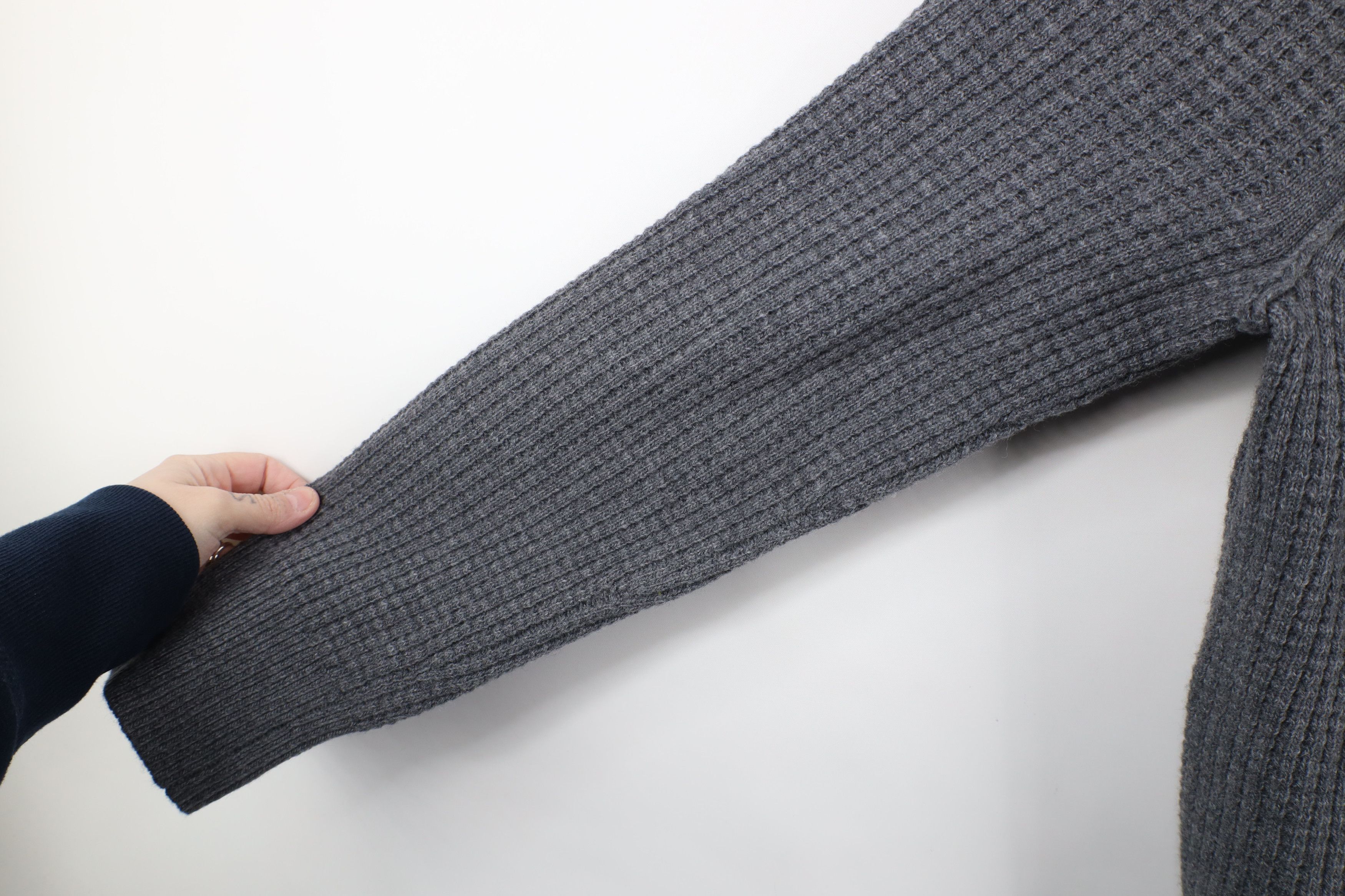 Banana Republic × Vintage Banana Republic Italian Yarn Wool Thermal Knit Sweater Gray Size US M / EU 48-50 / 2 - 5 Thumbnail