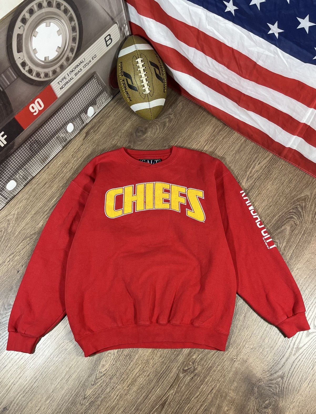 Vintage Vintage 1995NFLP Kansas City Chiefs Sweatshirt Size US L / EU 52-54 / 3 - 1 Thumbnail