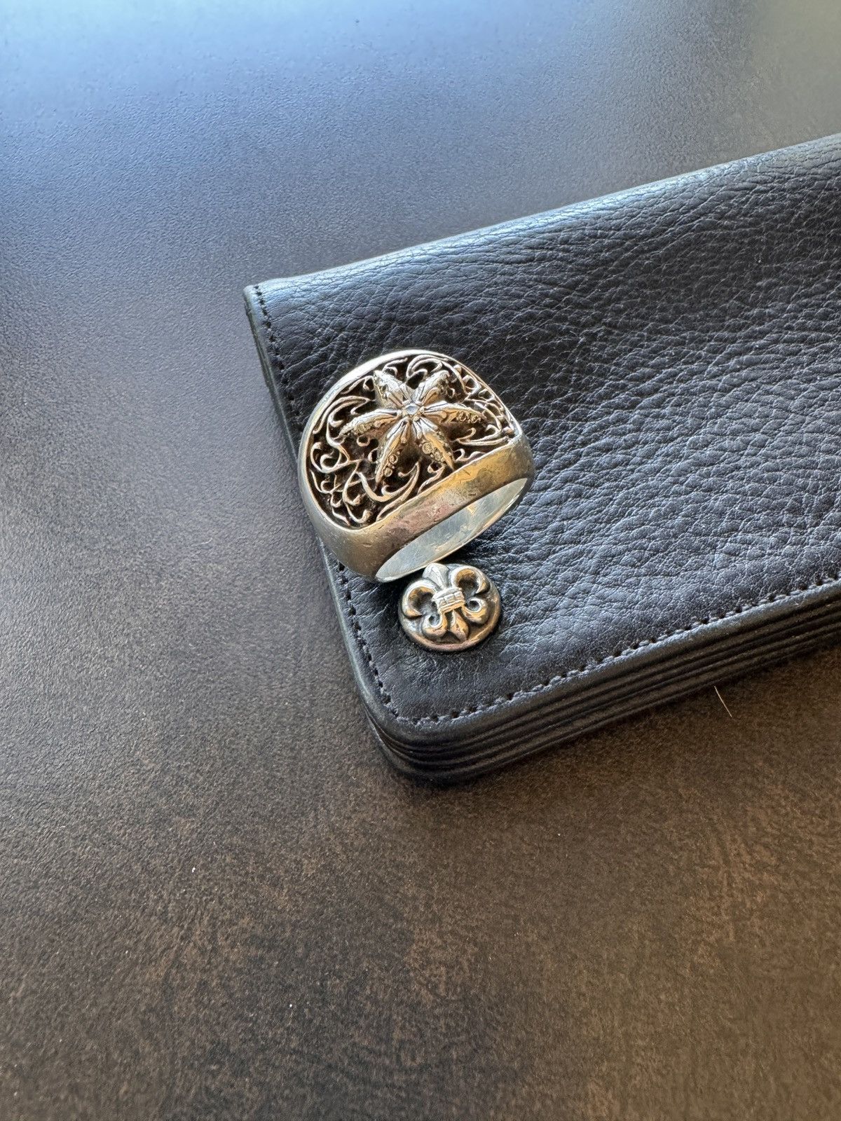 Chrome Hearts Chrome Hearts large ring with center diamond + Size ONE SIZE - 12 Thumbnail