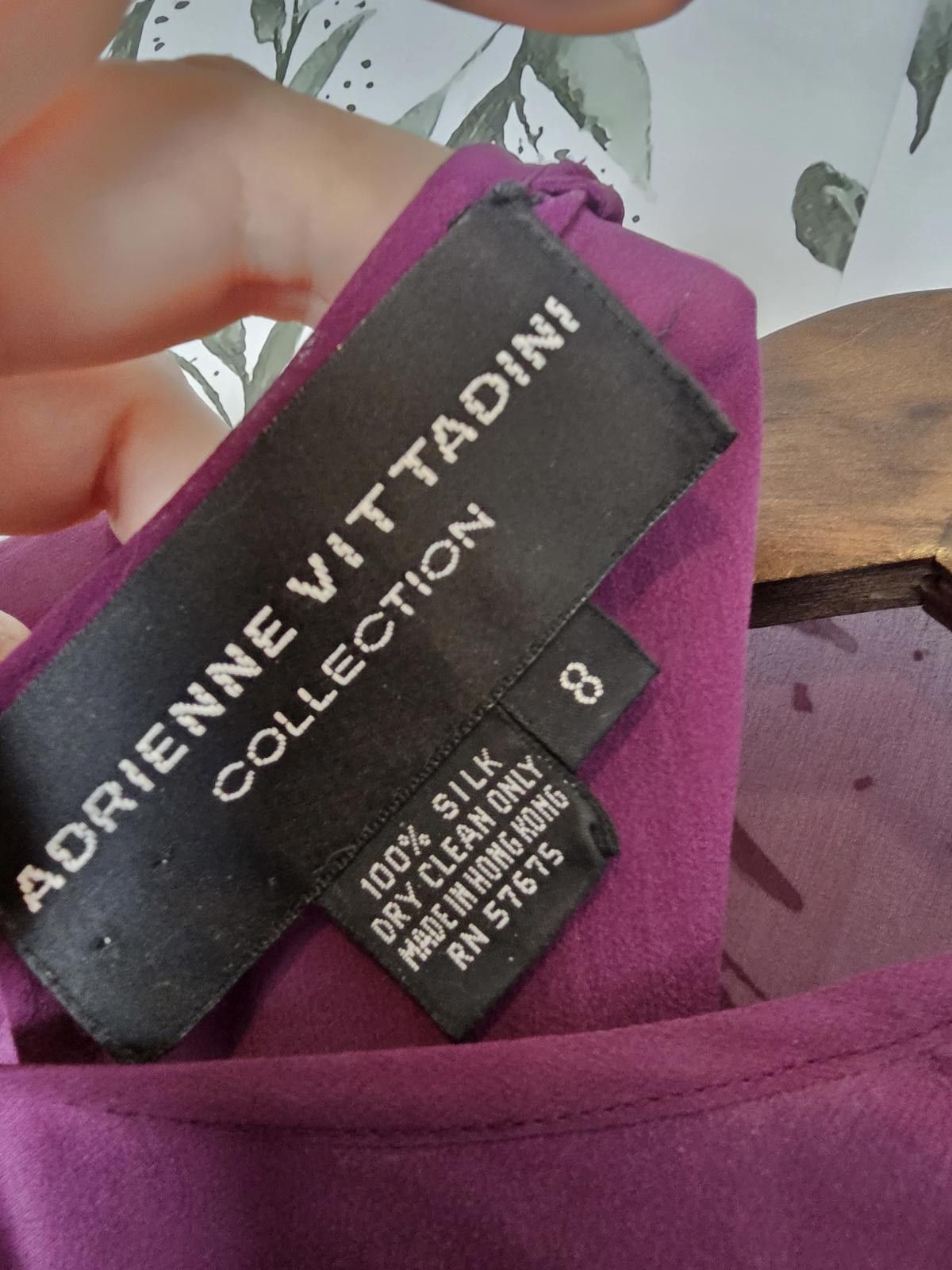 Other Adrienne Vittadini Blouse Purple Womens Size 8 Sheer Silk Size M / US 6-8 / IT 42-44 - 2 Thumbnail