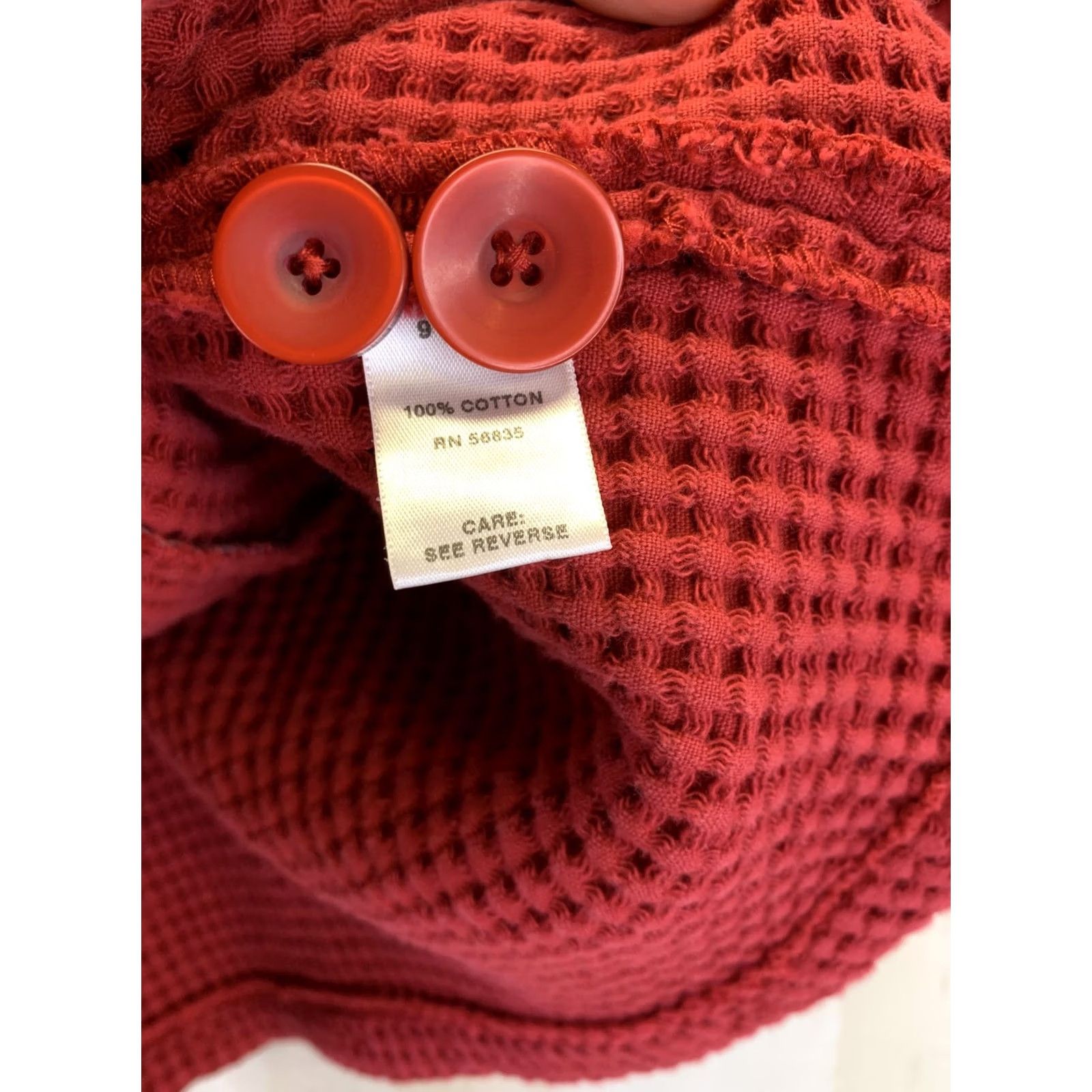 Vintage Cabela’S Weathered Red Waffle Knit Womens Jacket Sz L-5962 Size L / US 10 / IT 46 - 4 Thumbnail