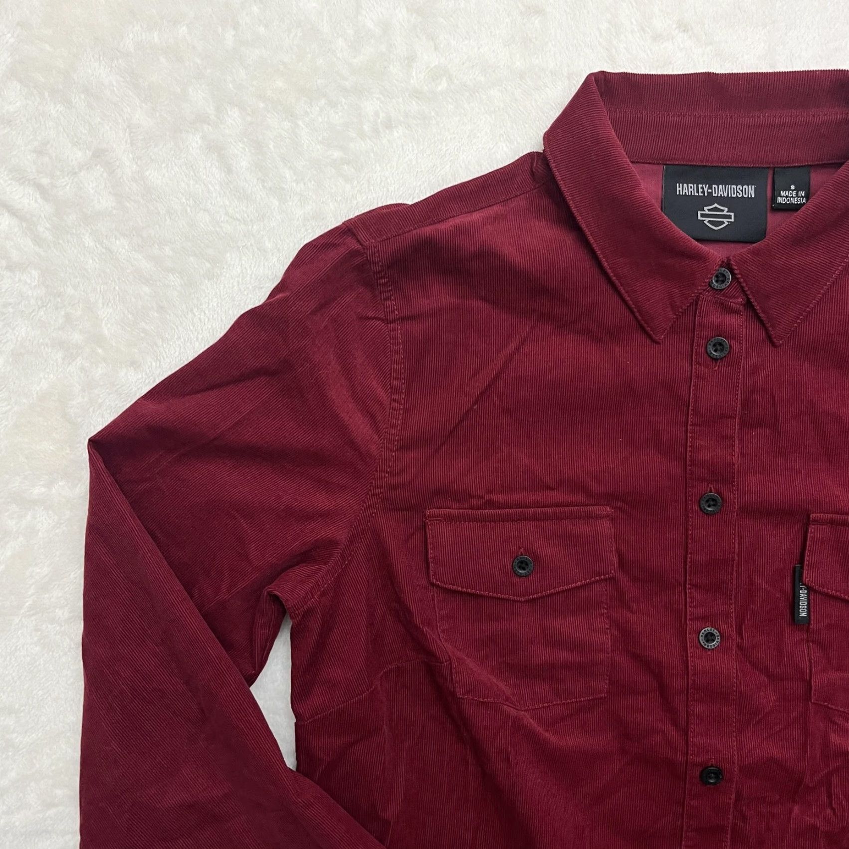 Harley Davidson Harley-Davidson Shirt Womens Small Red Corduroy Button Up Western Embroidered Size S / US 4 / IT 40 - 6 Thumbnail