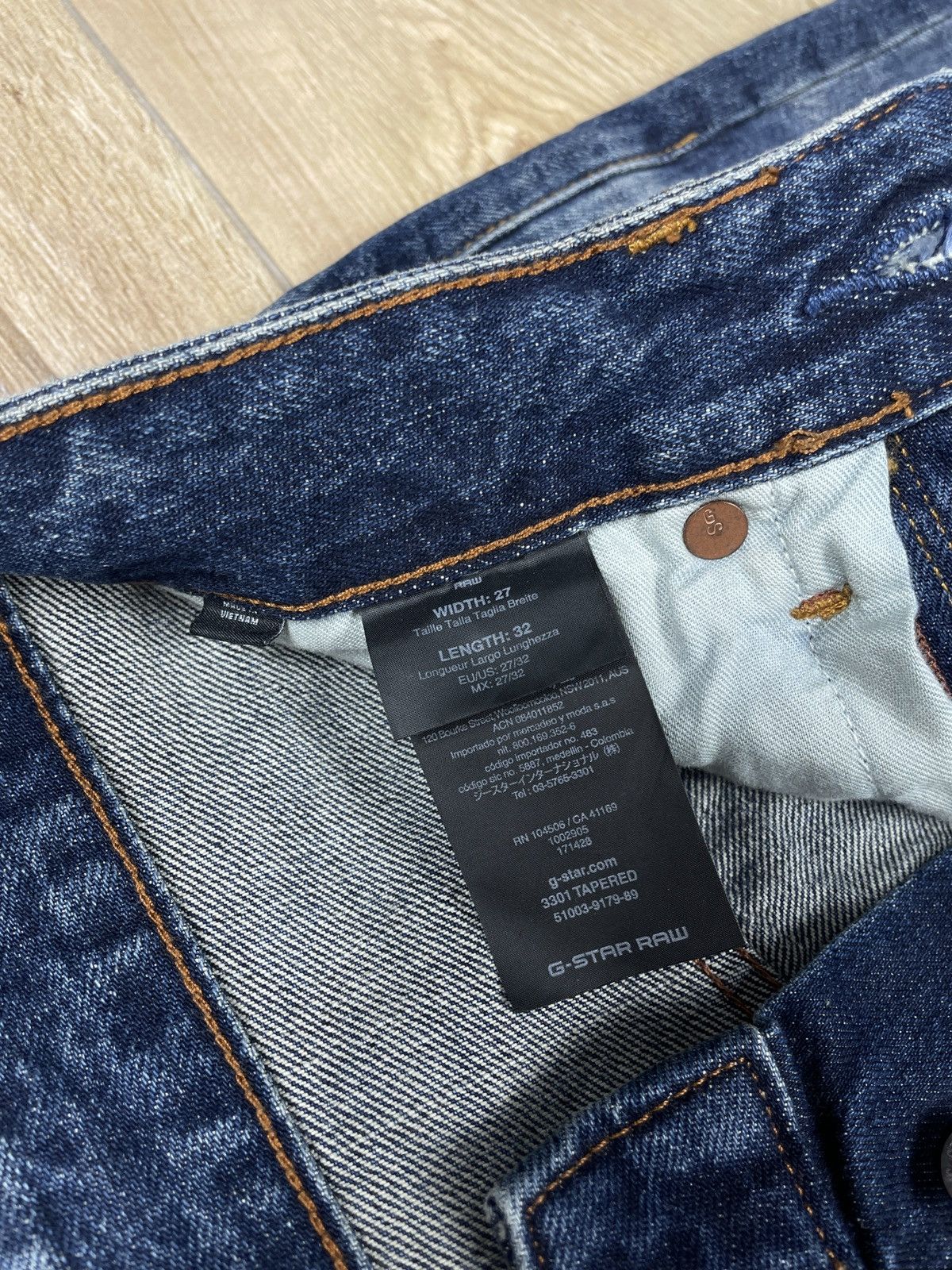 G-Star NEW!!! G-Star RAW 3301 Tapered Denim Jeans Size US 27 - 5 Thumbnail