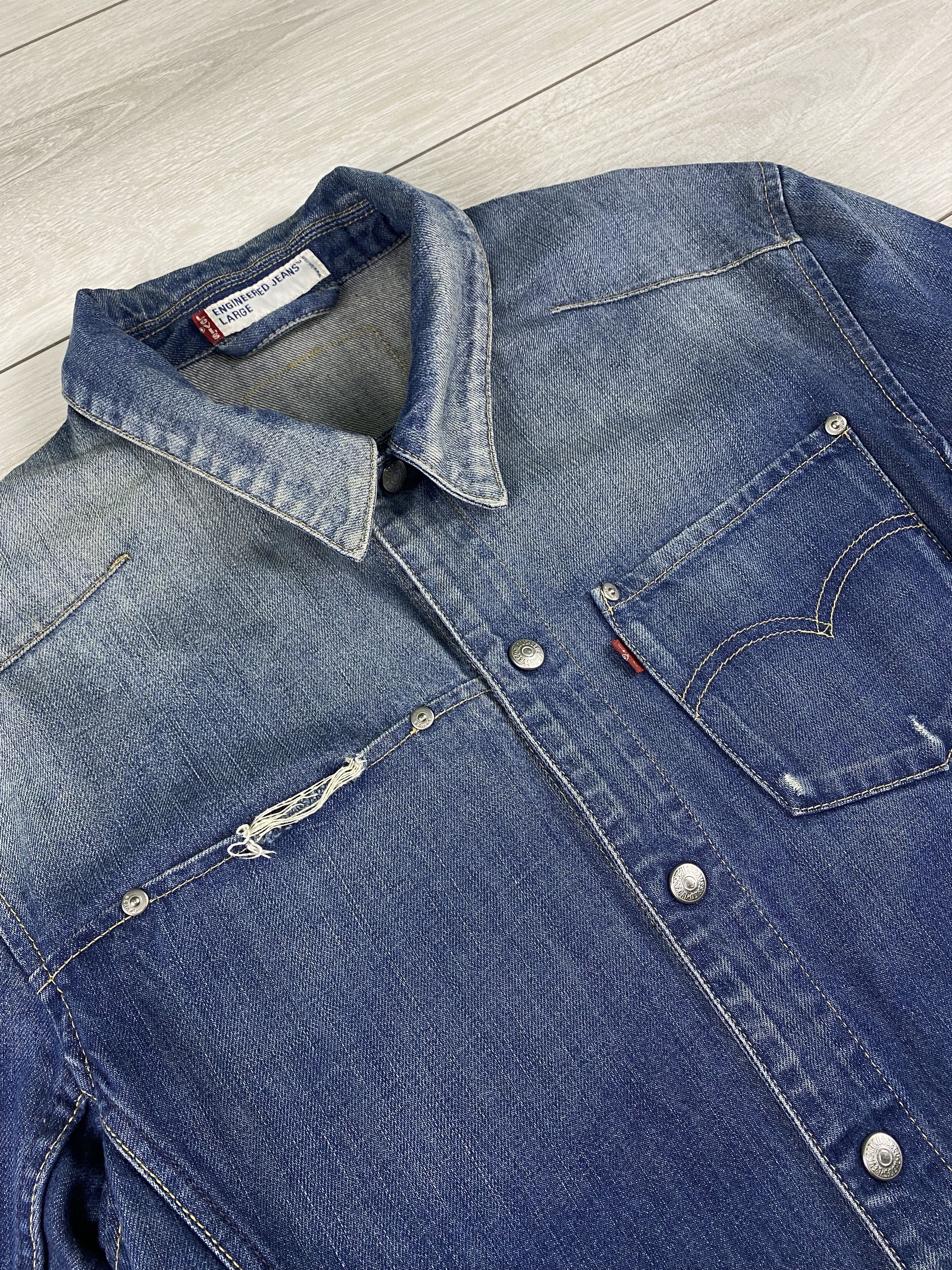 Levi's Vintage 90s Levis Engineered Denim Jacket distressed croped Size US M / EU 48-50 / 2 - 4 Thumbnail