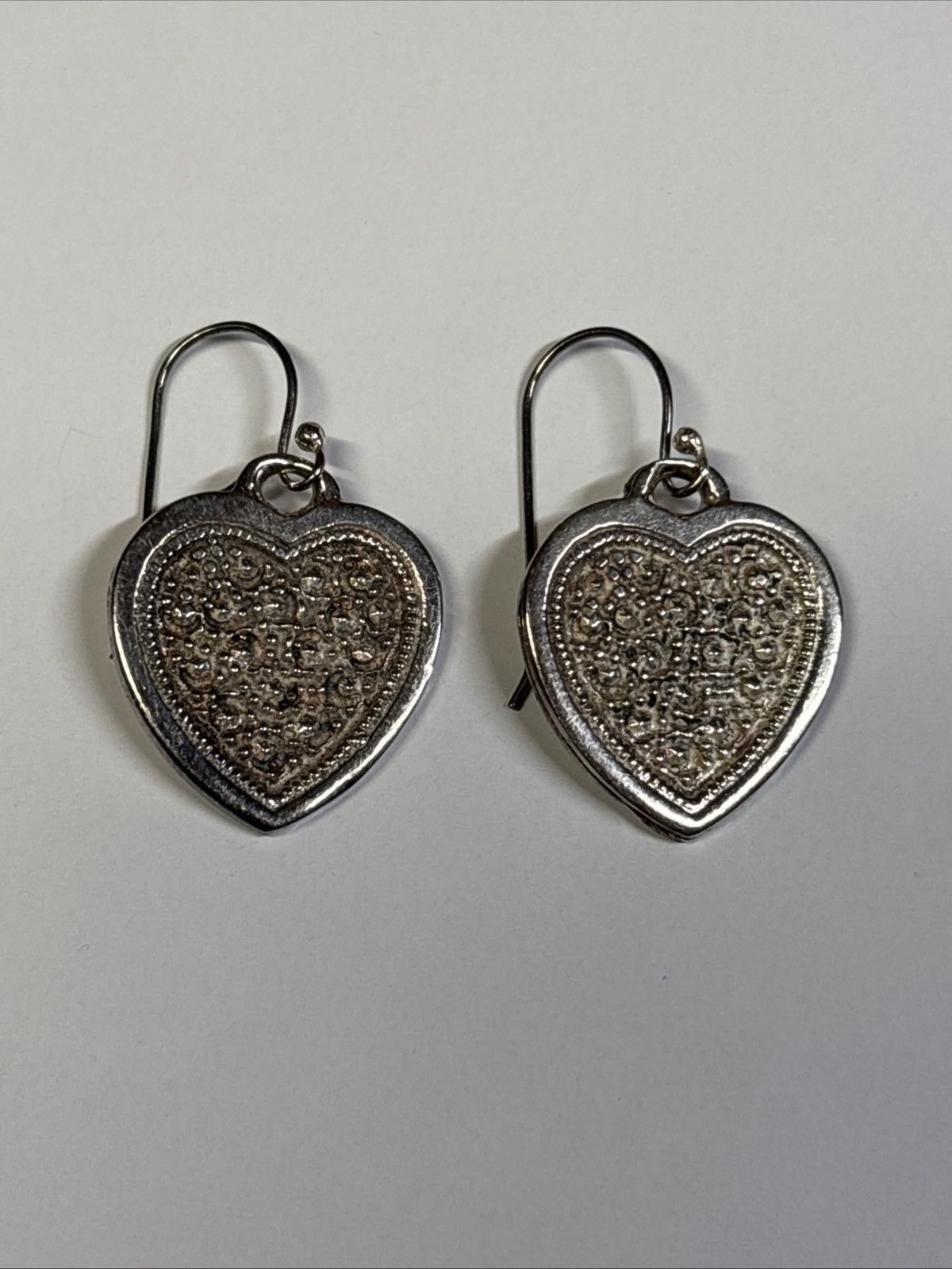 Other Vintage .925 Sterling Silver Heart Shaped Dangle Earrings Size ONE SIZE - 1 Thumbnail
