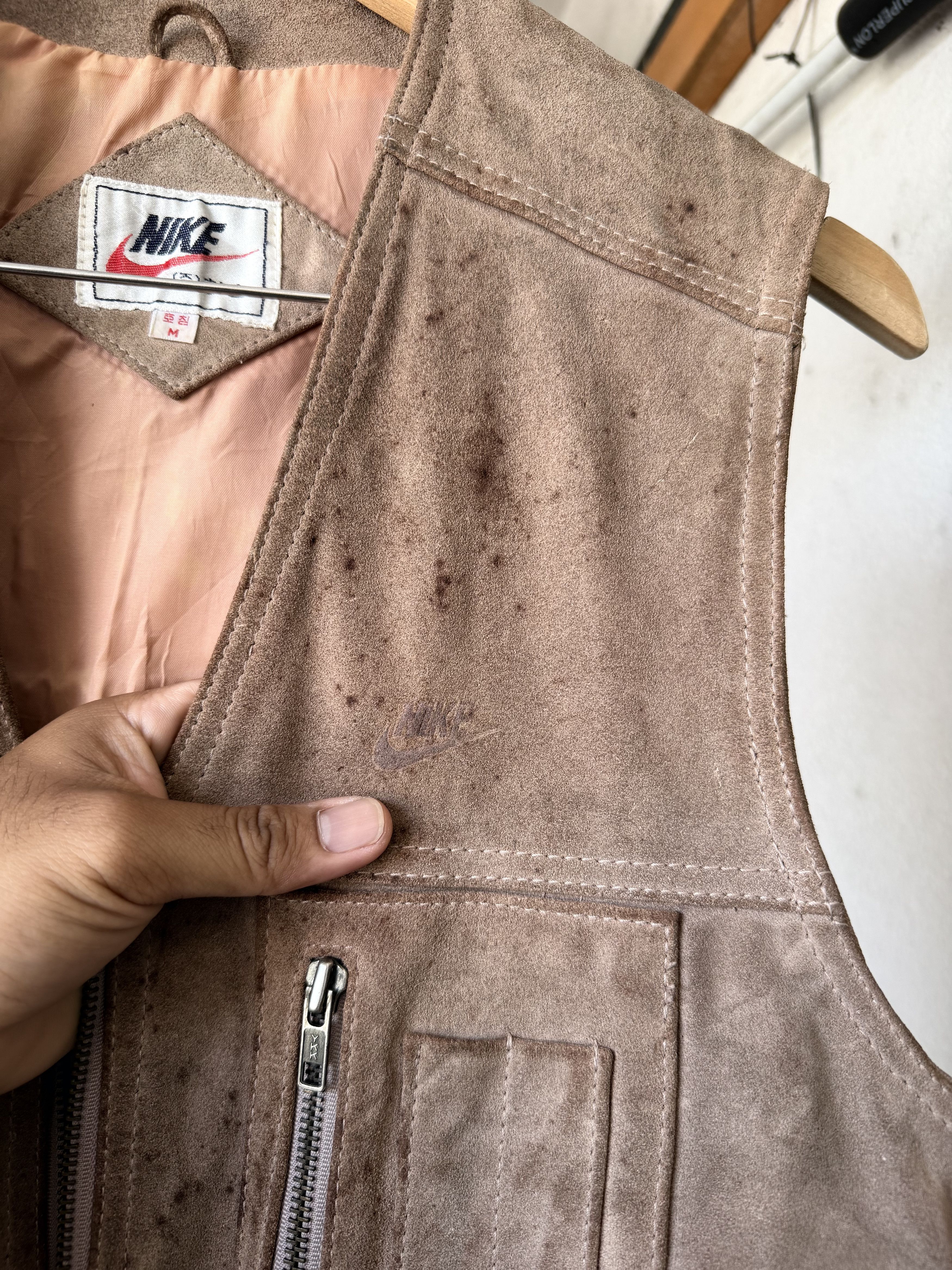 Nike Very Rare❗️Vintage 90s Nike Suede Leather Vest Jacket Size US M / EU 48-50 / 2 - 9 Thumbnail