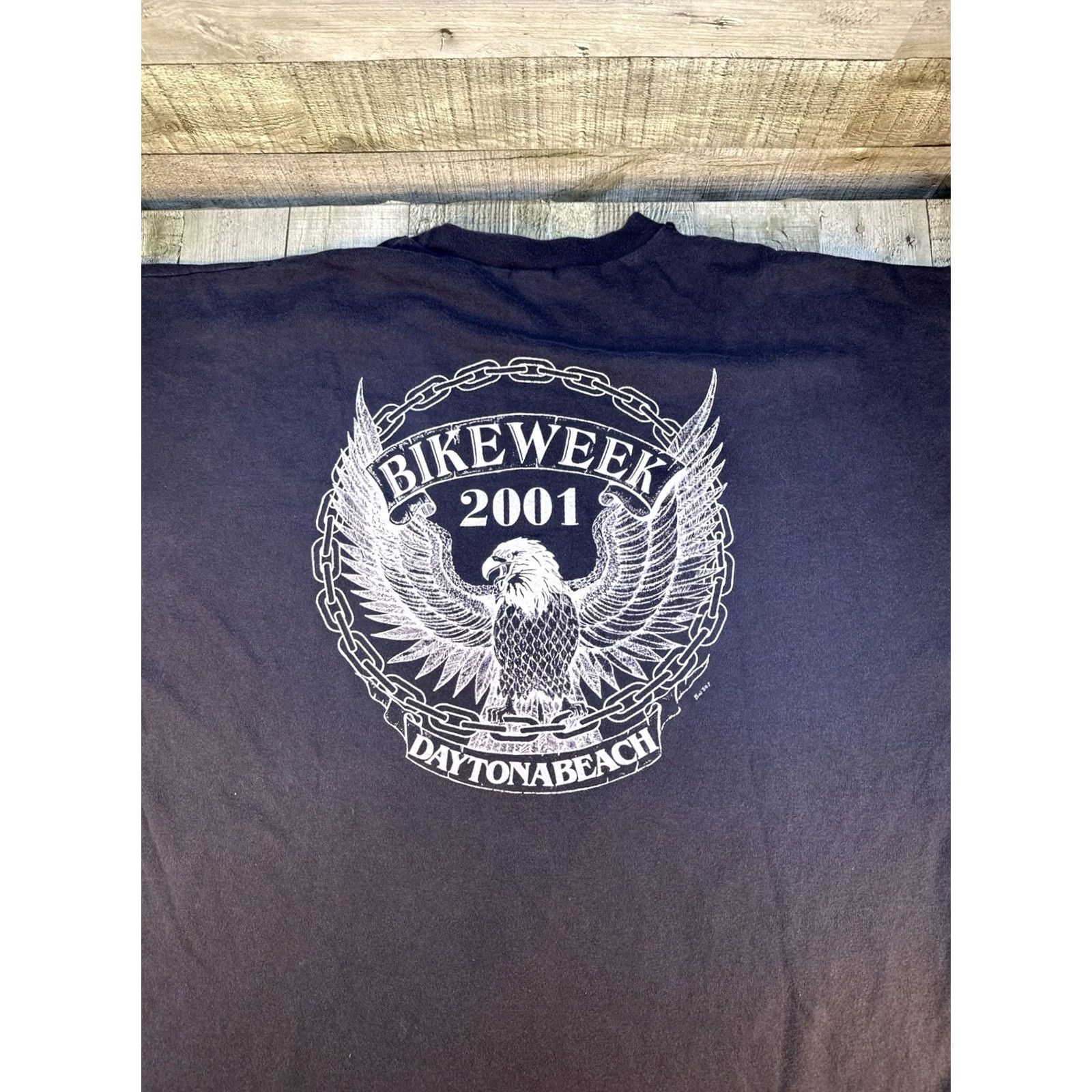 Vintage VINTAGE Daytona Beach Bike Week T-Shirt XL Live To Ride Eagle Graphic Mens Black Size US XL / EU 56 / 4 - 2 Thumbnail