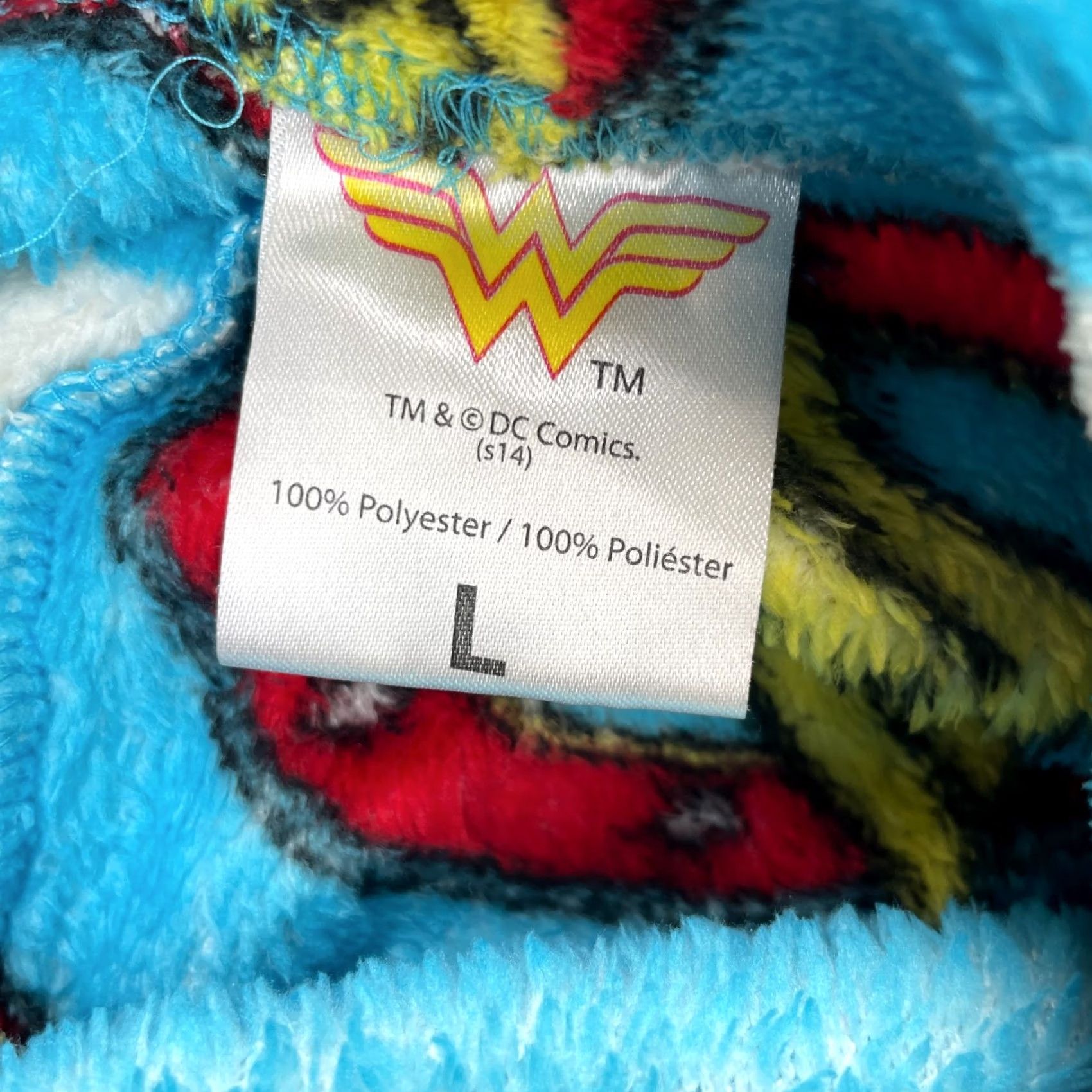 DC Comics DC Comics Pants Womens L Blue Wonder Woman Fleece Lounge Sleepwear AOP Size 36" / US 14 / IT 50 - 3 Thumbnail