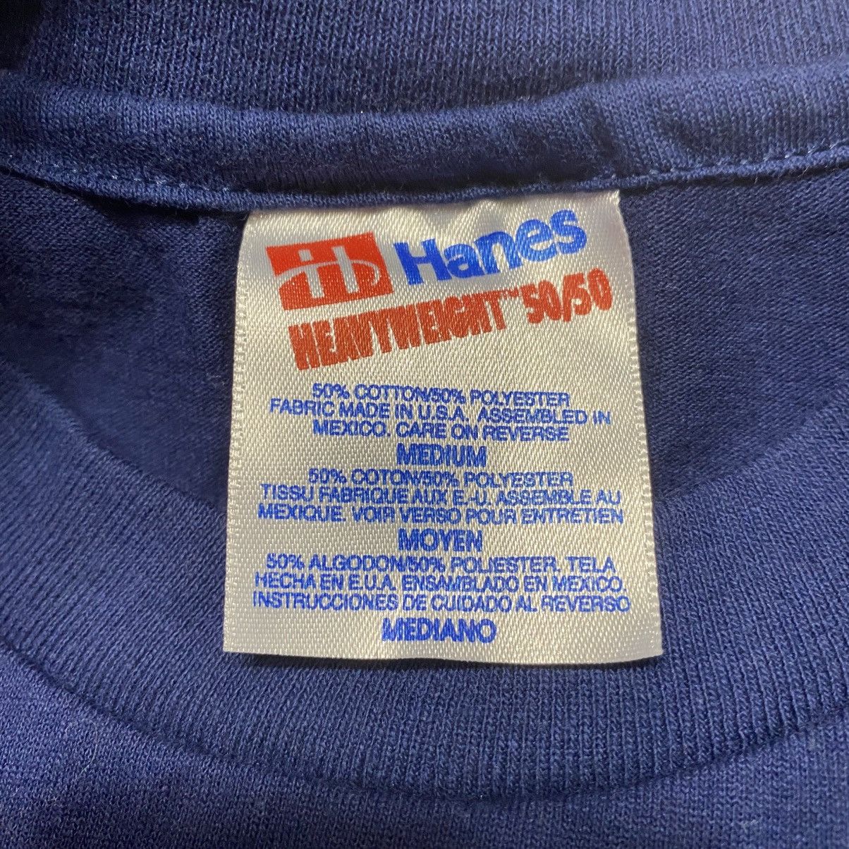 Unsound Rags × Vintage Vintage Hanes Heavyweight Navy Blank 90s Single Stitch shirt Size US M / EU 48-50 / 2 - 5 Thumbnail