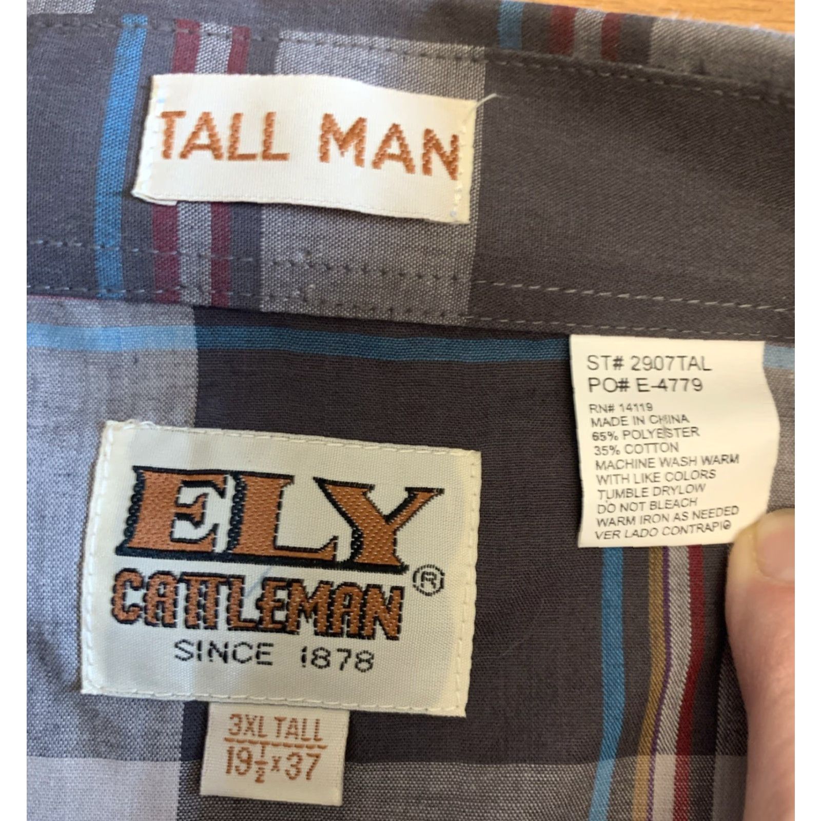 Vintage NWT Ely Cattleman Shirt 3XL Tall Man plaid Western Pearl Snap L/S NEW pocket 373 Size US XXL / EU 58 / 5 - 2 Thumbnail