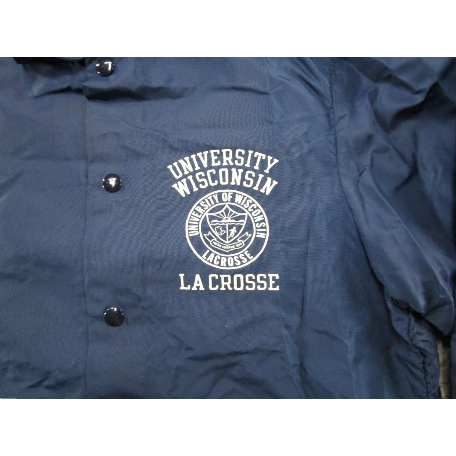 Champion VTG Champion Running Man UWL University of La Crosse Button Up Jacket Men L Blue Nylon Polyester Windbreaker Vintage Yes Size US L / EU 52-54 / 3 - 4 Thumbnail