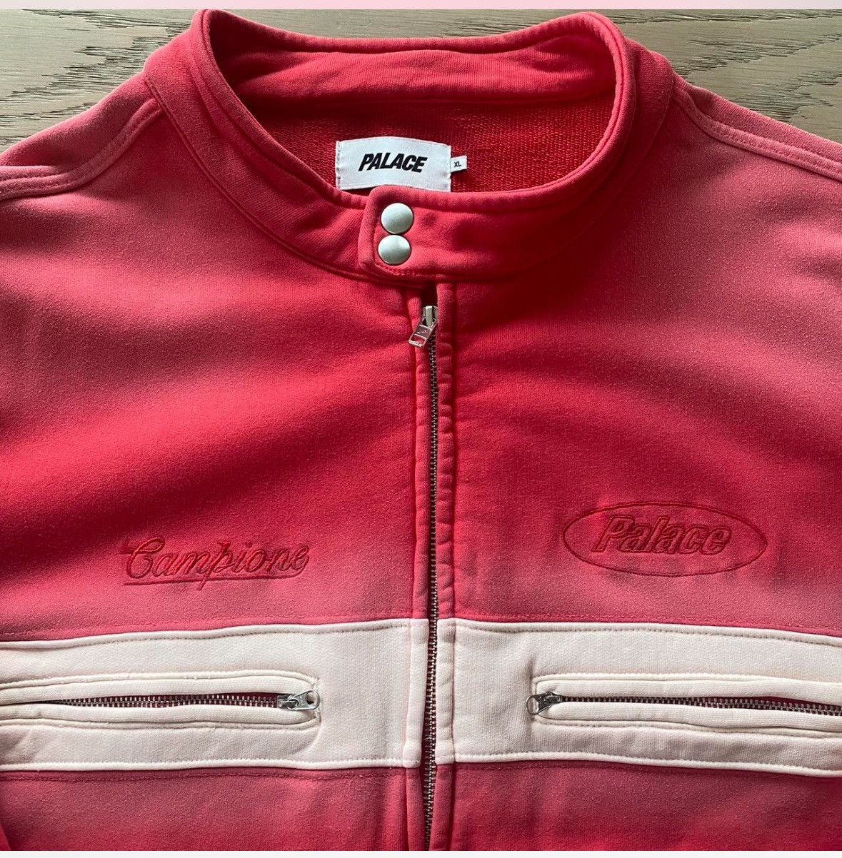 Palace Palace Washed Red Moto Jacket Size US XL / EU 56 / 4 - 2 Thumbnail