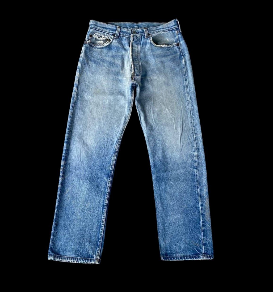 Levi's Vintage Clothing VINTAGE 80S LEVIS 501 DISTRESSED REPAIR DENIM W30X28" Size US 30 / EU 46 - 1 Thumbnail