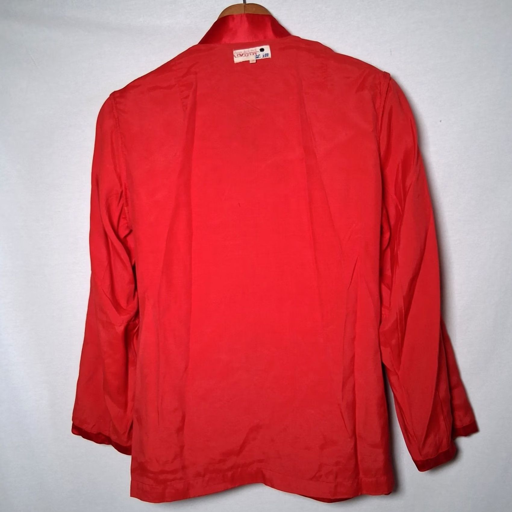 Vintage Asian Silk Jacket Women 34 Red Floral Embroidered Lined Traditional Ethnic READ Size XXS / US 00 / IT 34 - 3 Thumbnail